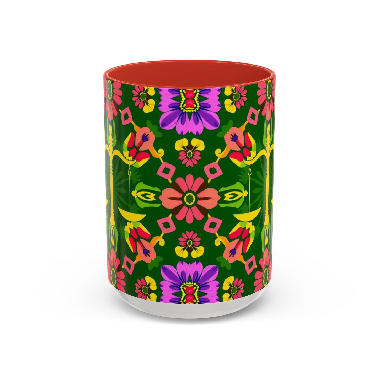 Accent Coffee Mug, Libra, Zodiac, Flower Pattern, (11, 15oz)