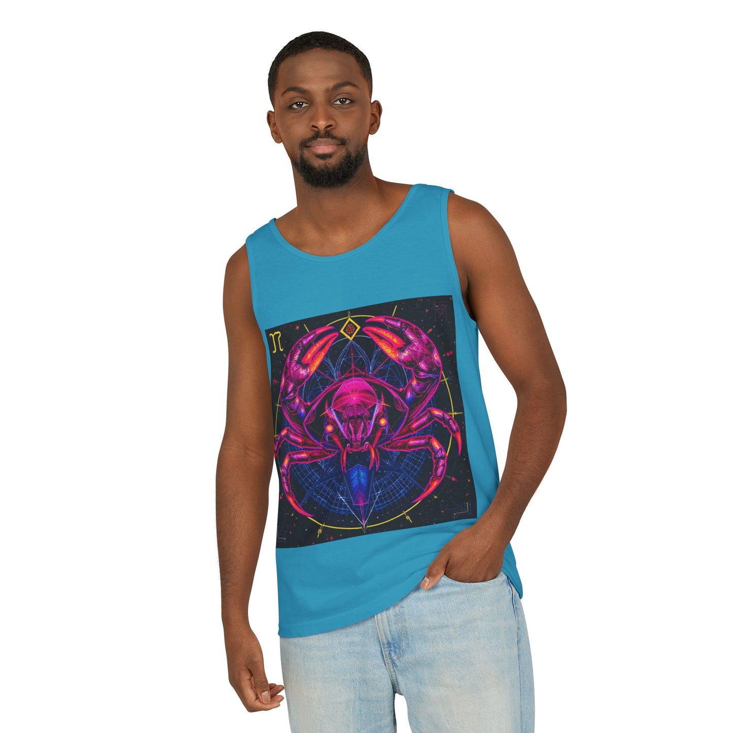 Unisex Garment-Dyed, Tank Top, Cancer, Pop Art, 100% US cotton