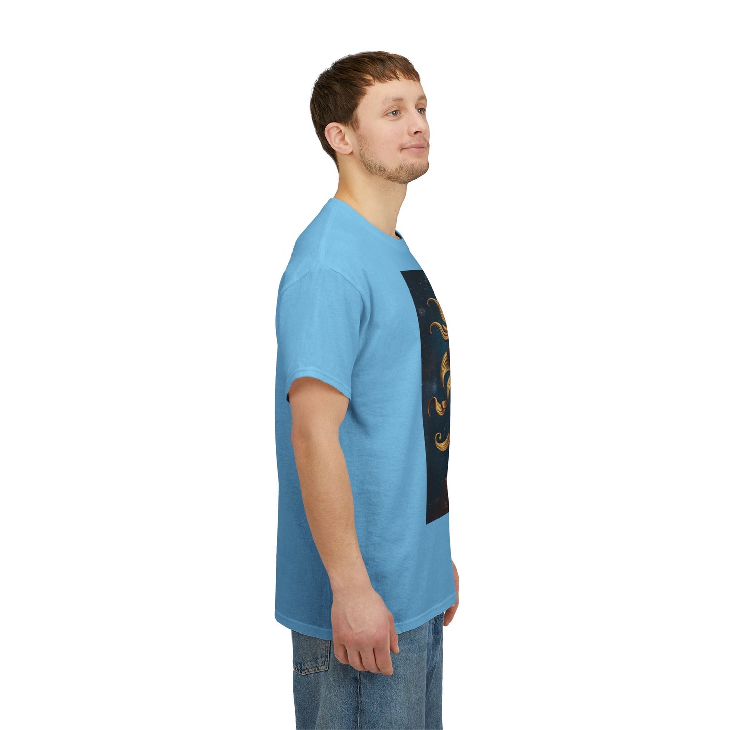 Unisex Heavy Cotton T-Shirt, Midnight Arrow v1, Sagittarius Zodiac Design