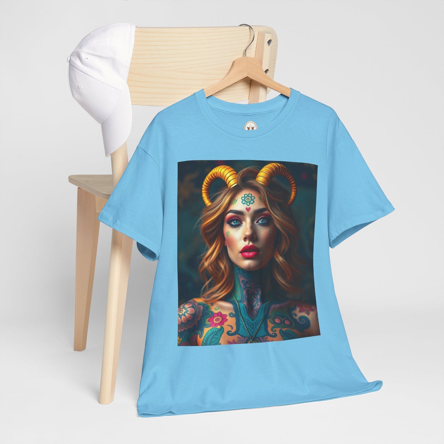 Unisex Heavy Cotton T-Shirt, Capricorn, Zodiac v1, Sexy Art
