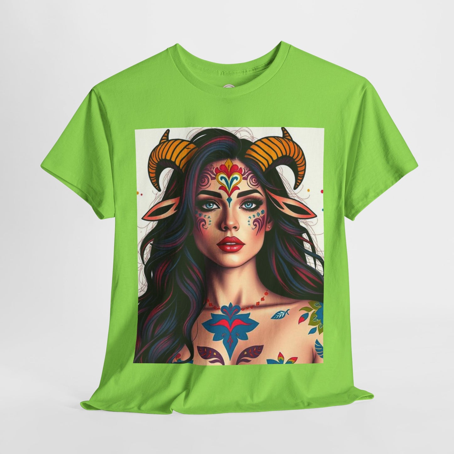 Unisex Heavy Cotton T-Shirt, Taurus, Zodiac v1, Sexy Art