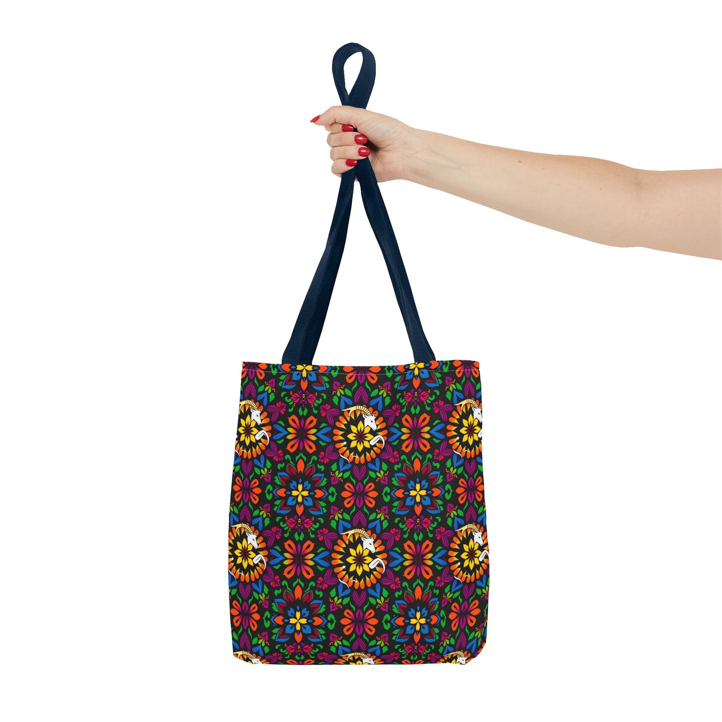 Tote Bag, (AOP), Capricorn, Zodiac v3, Flower Pattern