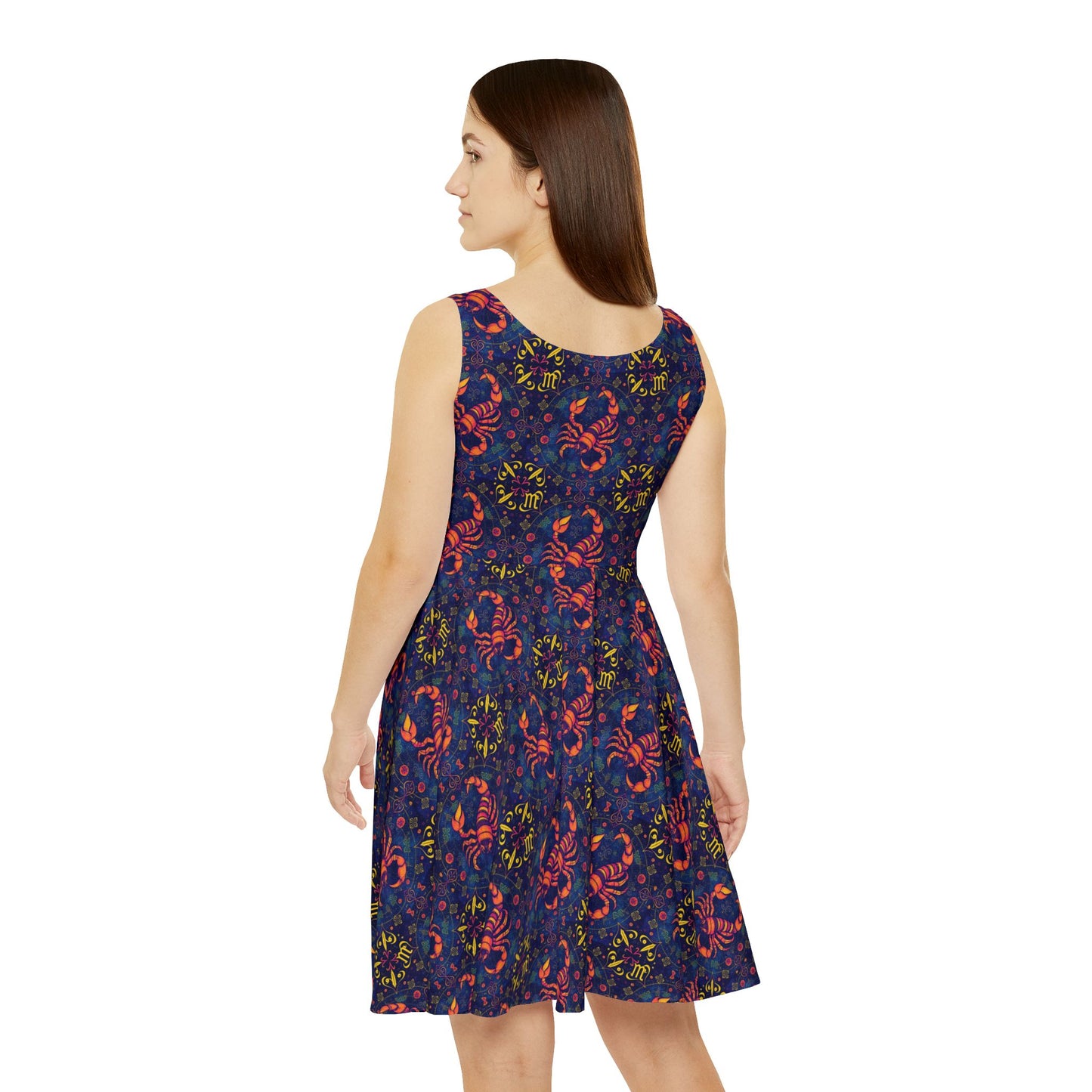 Women's Skater Dress, AOP, Zodiac v1, Scorpio, Pattern