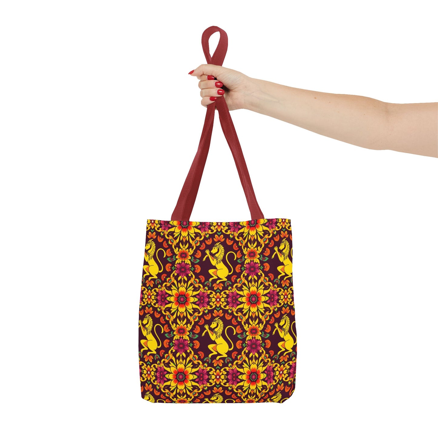 Tote Bag (AOP), Virgo, Zodiac v2, Flower Pattern