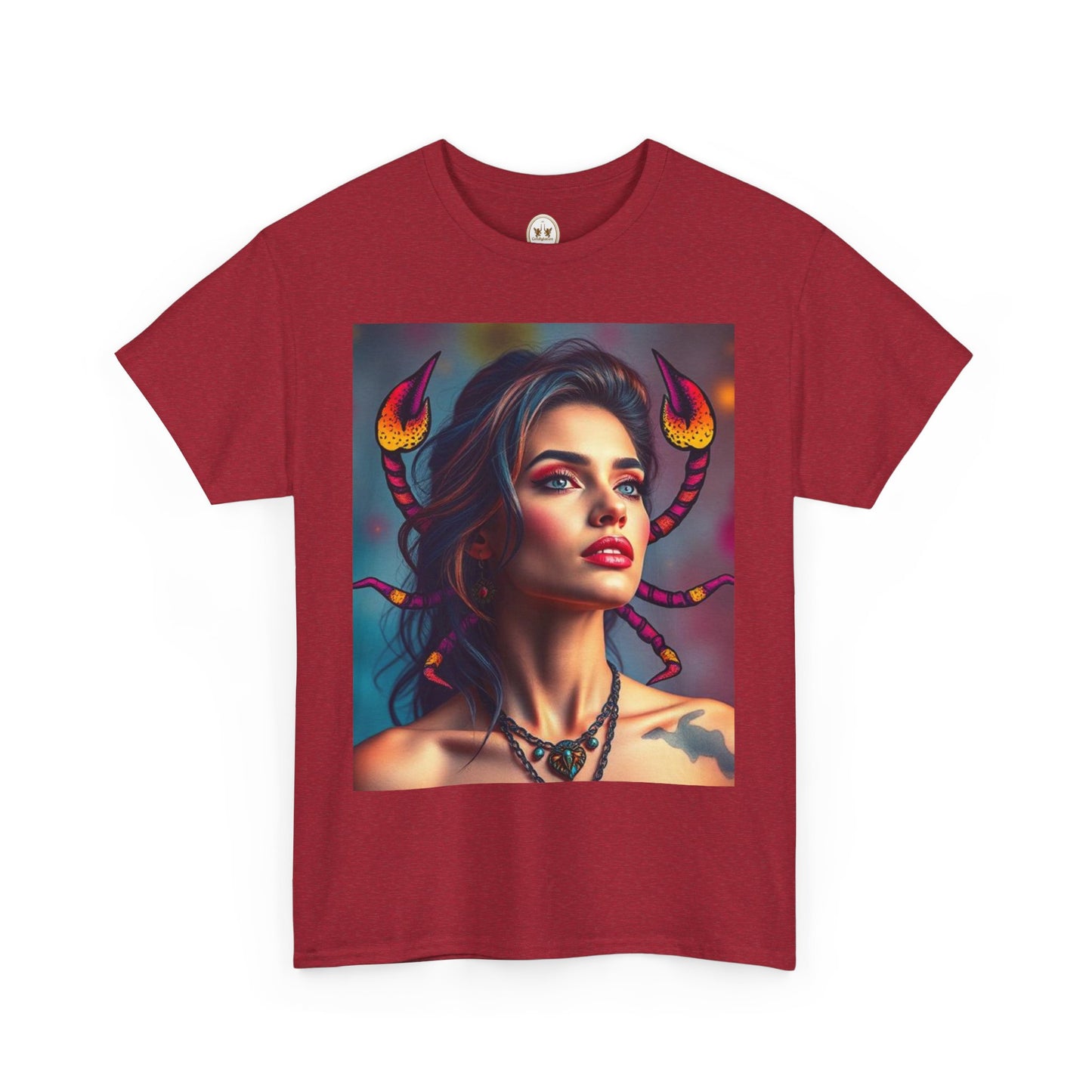 Unisex Heavy Cotton T-Shirt, Scorpio, Zodiac v2, Sexy Art