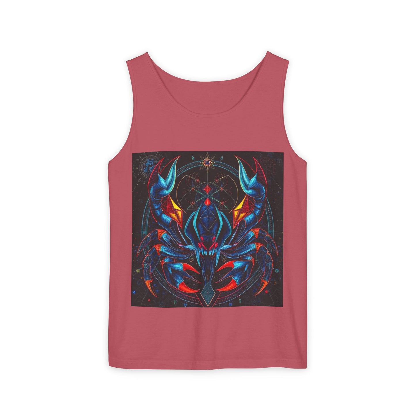 Unisex Garment-Dyed, Tank Top, Scorpio Design, Pop Art v1, 100% US cotton