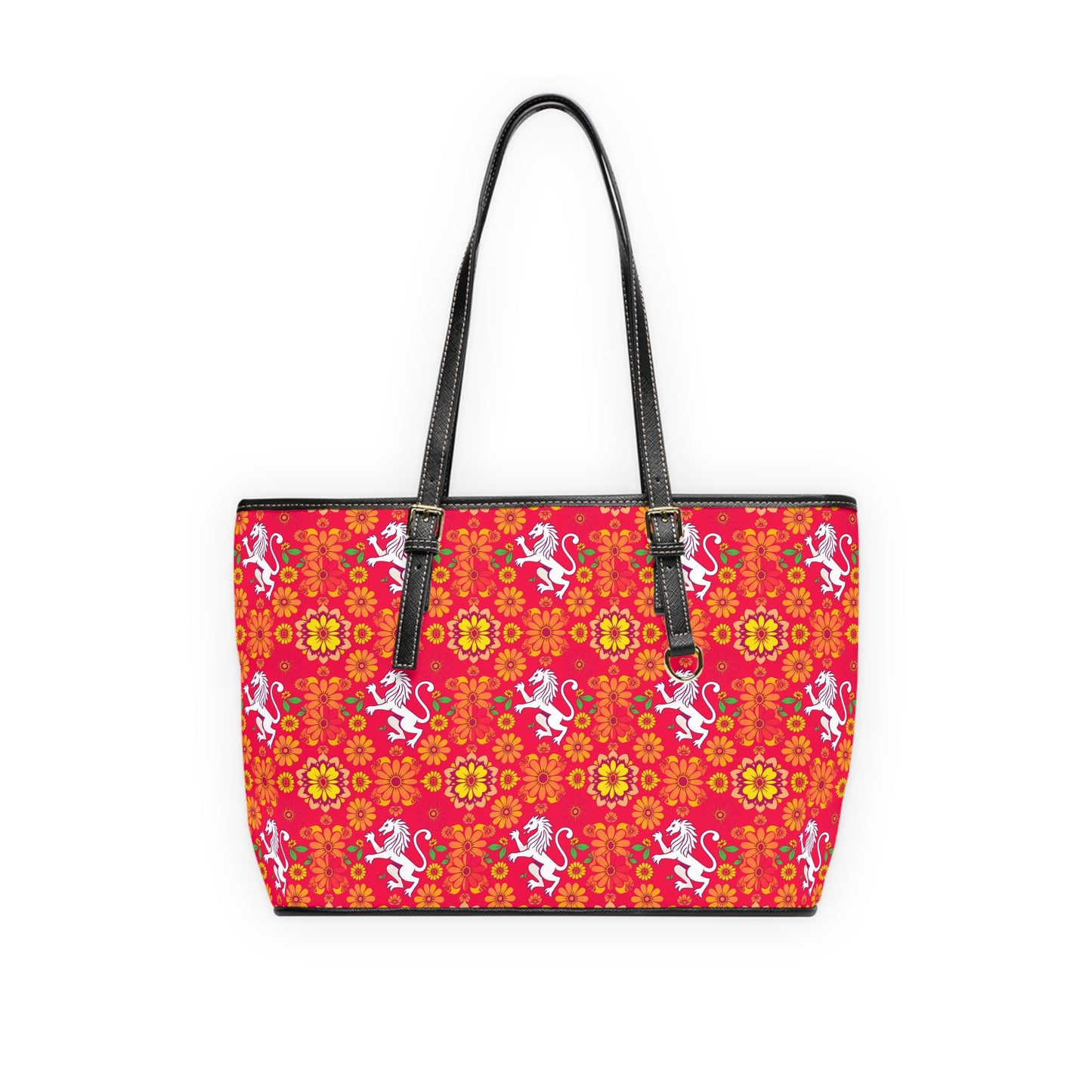 Leather Shoulder Bag, Leo, Zodiac, Flower Pattern