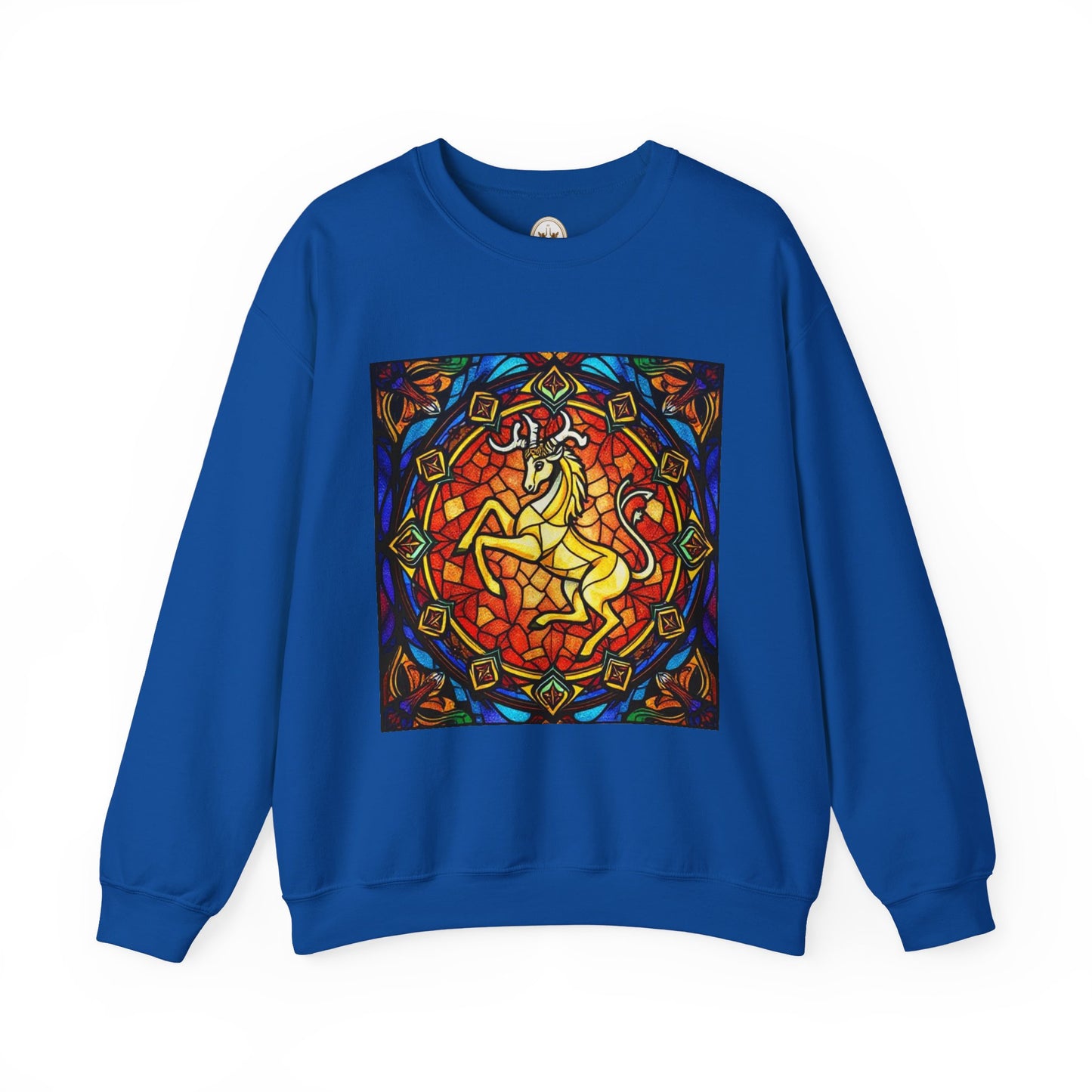 Unisex Heavy Blend™ Crewneck Sweatshirt, Glass 1, Capricorn Zodiac Design