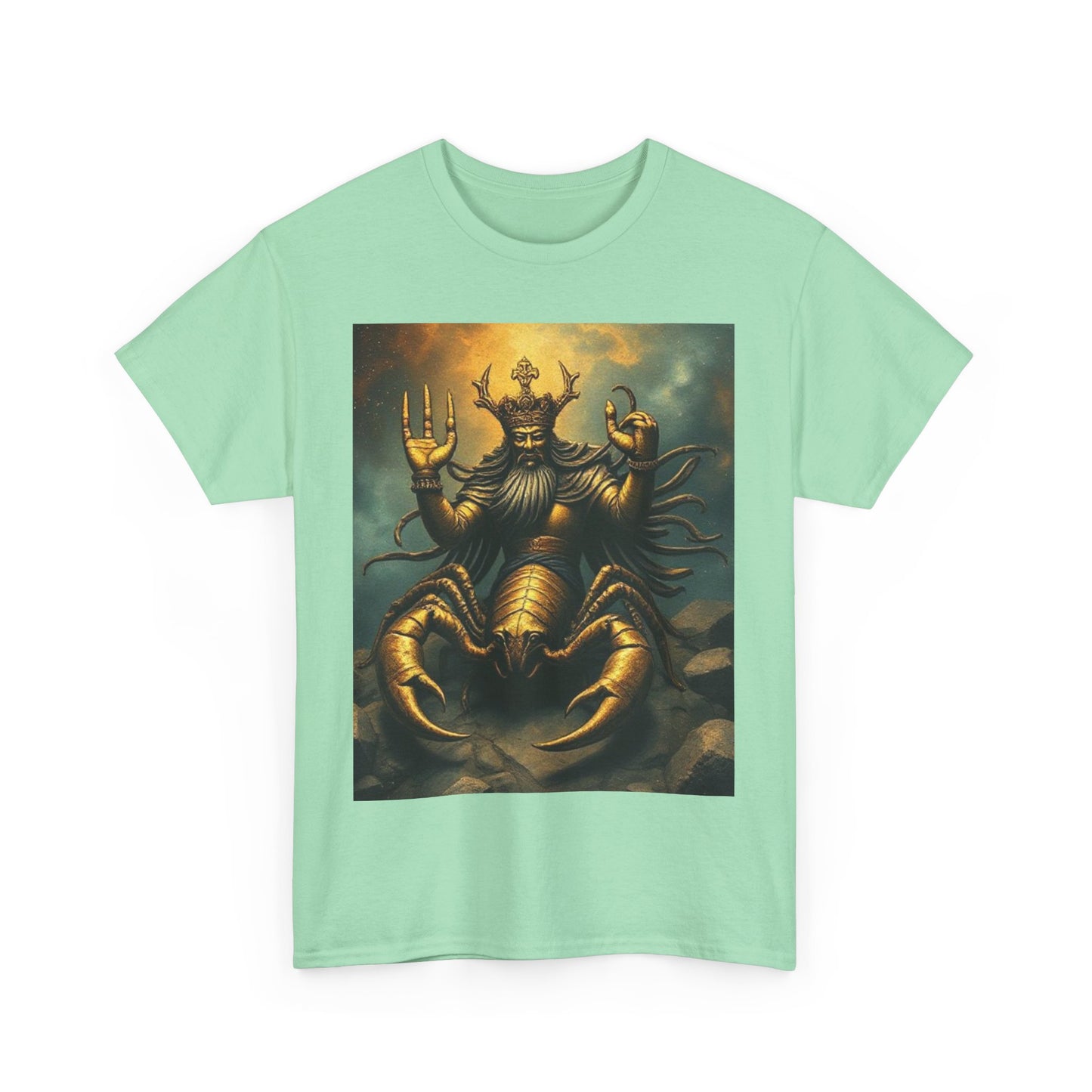 Unisex Heavy Cotton T-Shirt, Desert Scorpio King v1, Zodiac Design