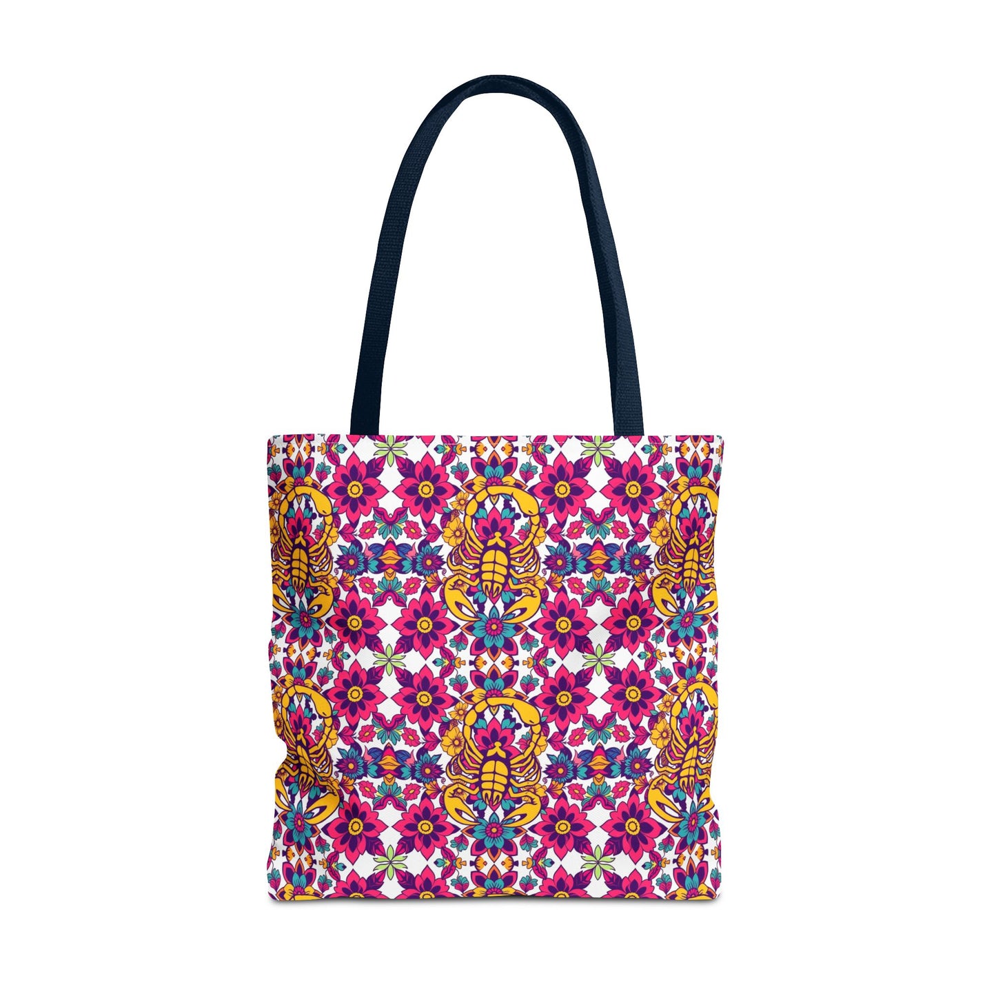 Tote Bag (AOP), Scorpio, Zodiac v1, Flower Pattern