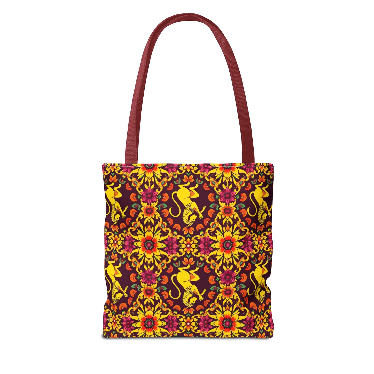 Tote Bag (AOP), Virgo, Zodiac v2, Flower Pattern