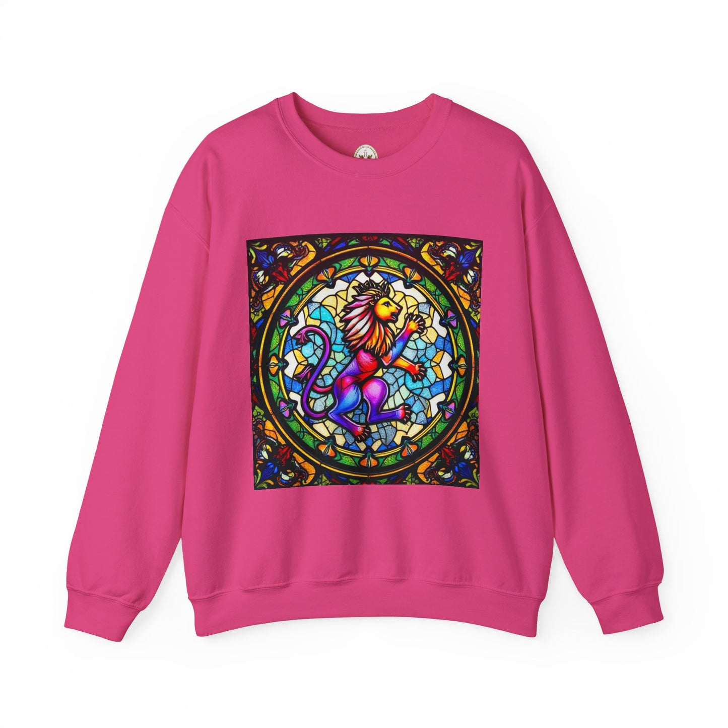 Unisex Heavy Blend™ Crewneck Sweatshirt, Glass, Leo Zodiac Design