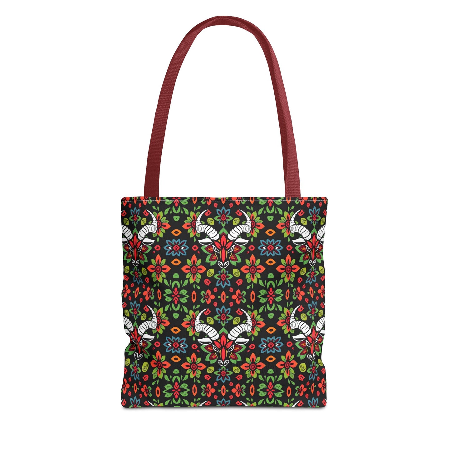 Tote Bag (AOP), Taurus, Zodiac v1, Flower Pattern