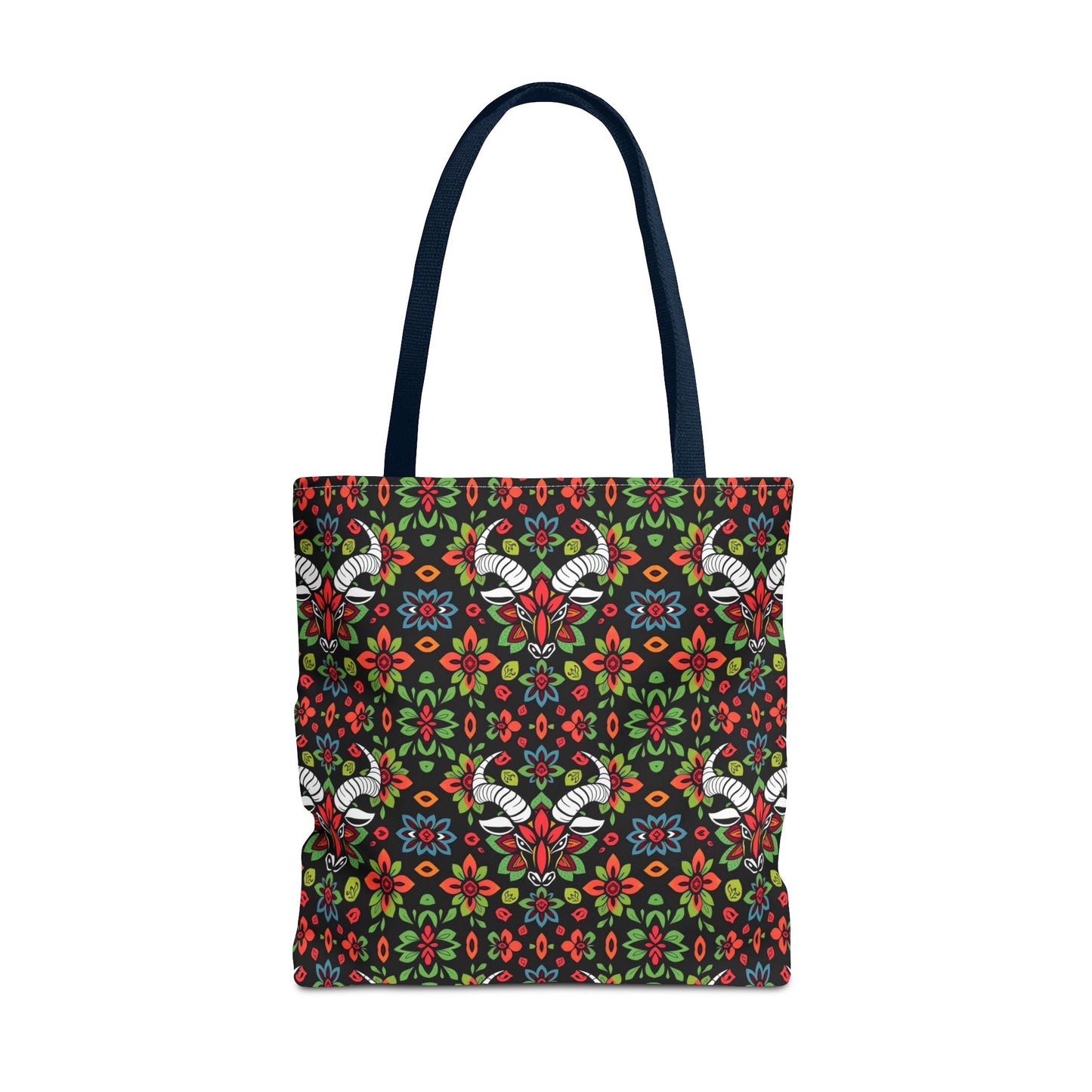 Tote Bag (AOP), Taurus, Zodiac v1, Flower Pattern