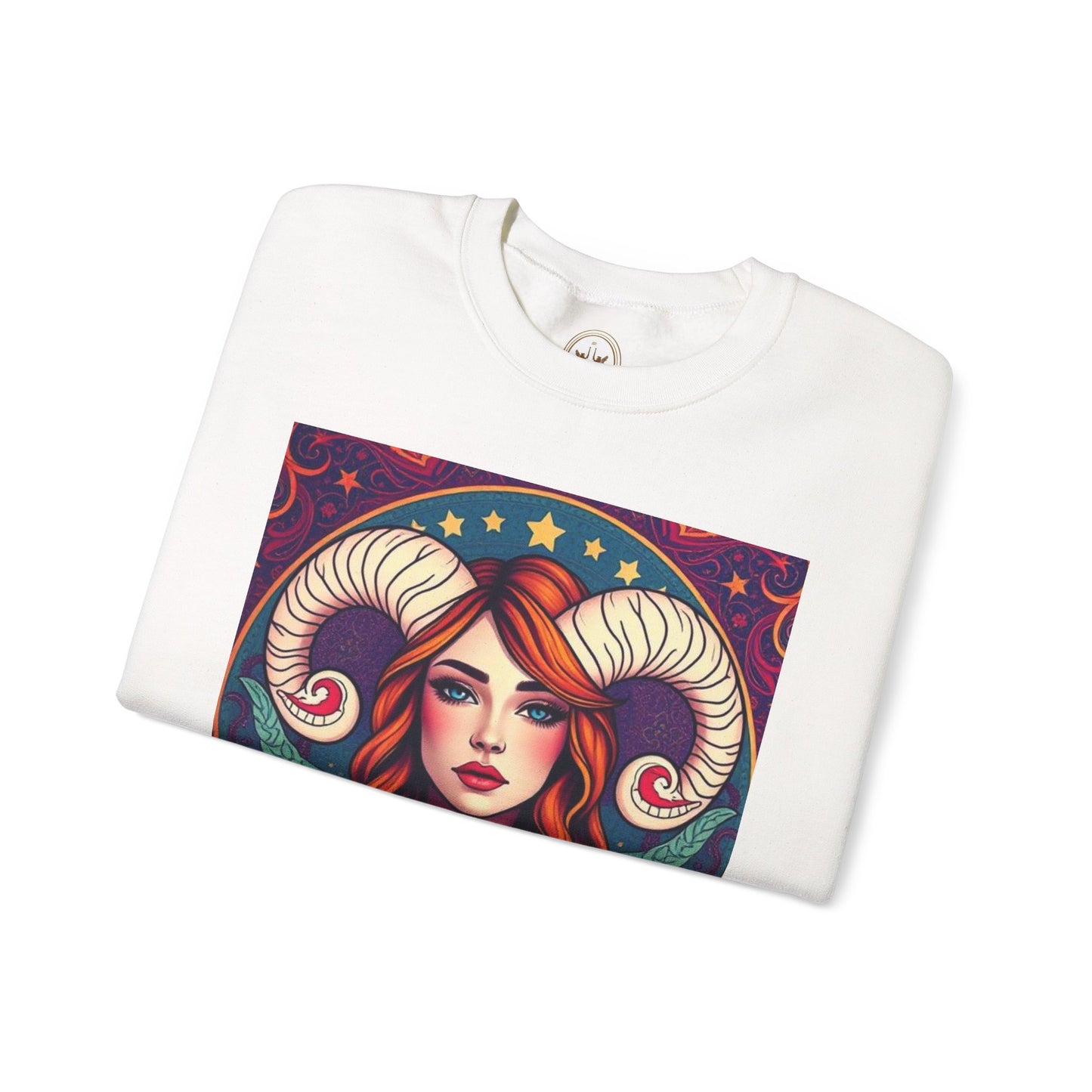 Unisex Heavy Blend™ Crewneck Sweatshirt, Aries, Zodiac v1, Sexy Pattern