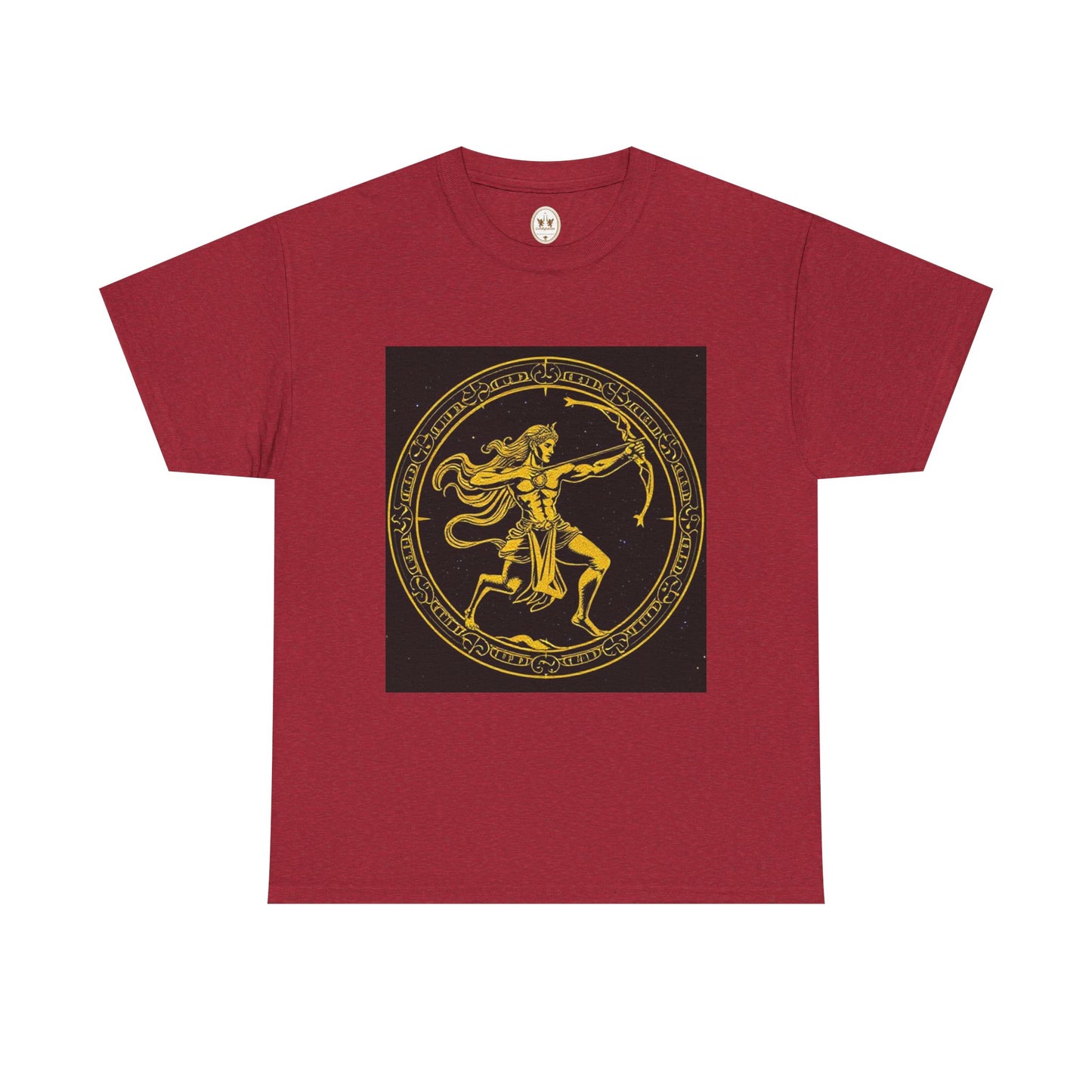 Unisex Heavy Cotton T-Shirt, Mythical Faun/Satyr, Sagittarius Zodiac Design