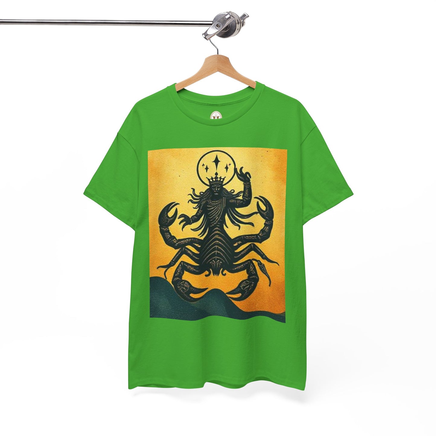 Unisex Heavy Cotton T-Shirt, Scorpion King, Print Art v1, Scorpio Zodiac Design