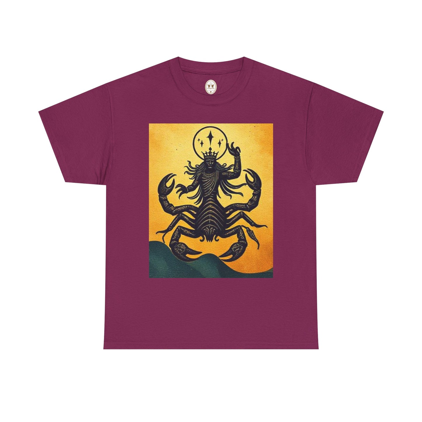 Unisex Heavy Cotton T-Shirt, Scorpion King, Print Art v1, Scorpio Zodiac Design