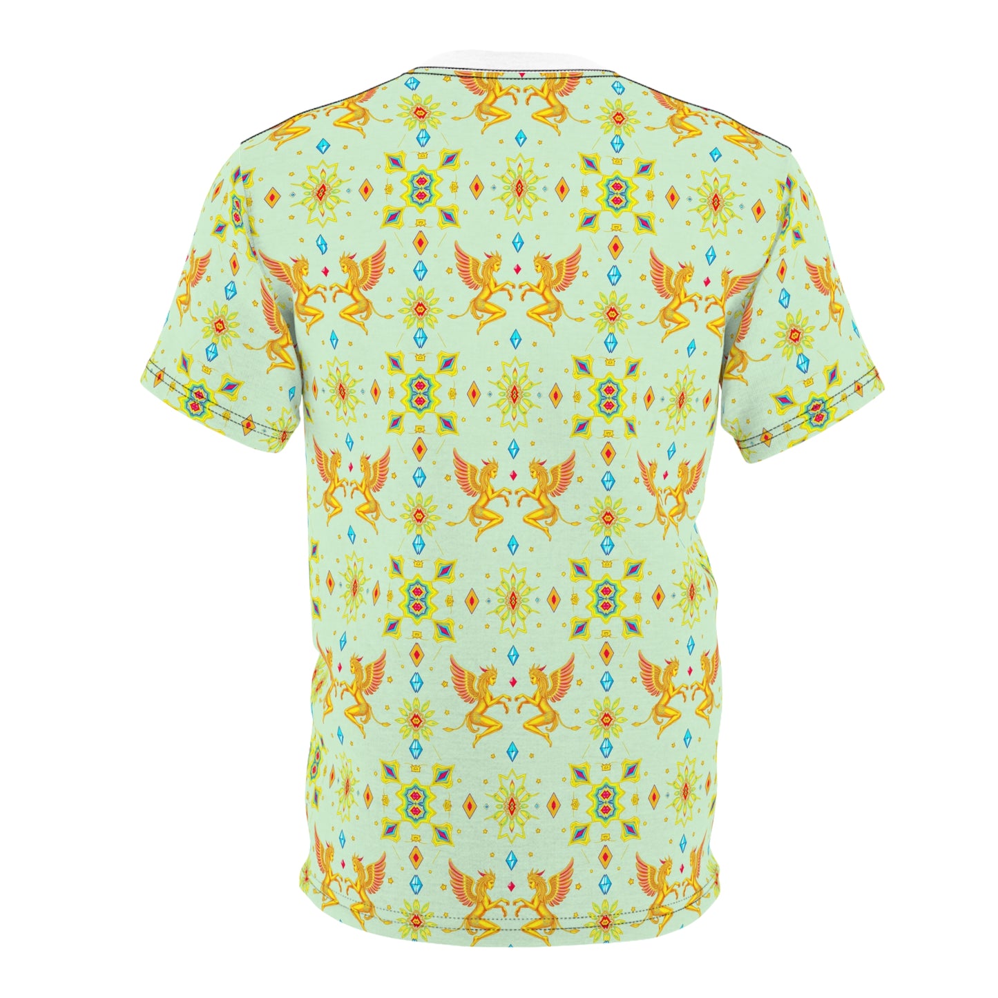 Unisex Cut & Sew T-Shirt, (AOP), Gemini, Zodiac v1, Jewels Pattern