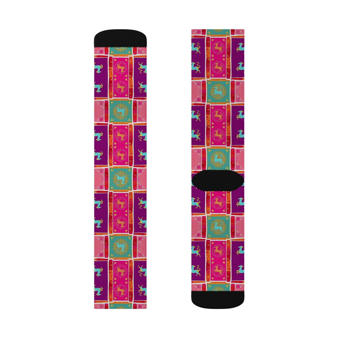 Sublimation Socks, Capricorn, Zodiac v2, Shapes Pattern