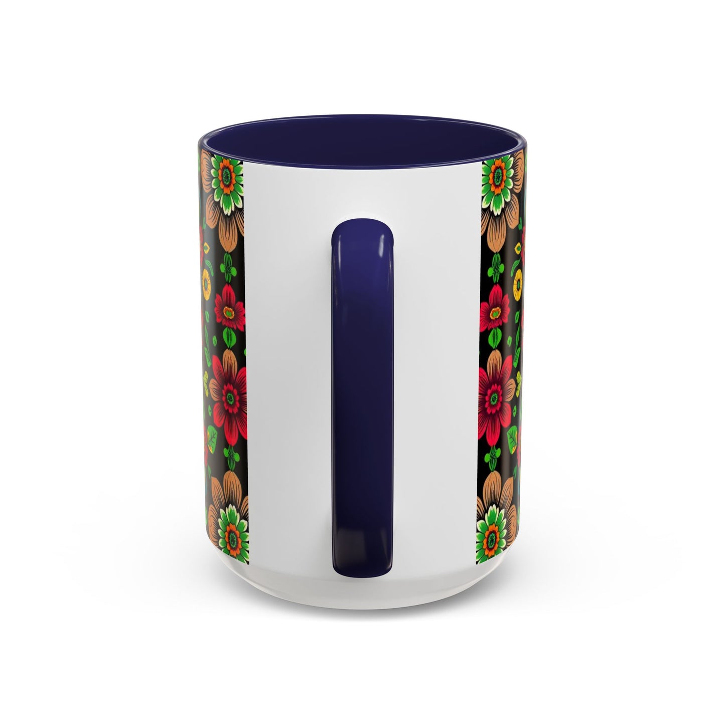 Accent Coffee Mug, Gemini, Zodiac v4, Flower Pattern, (11, 15oz)