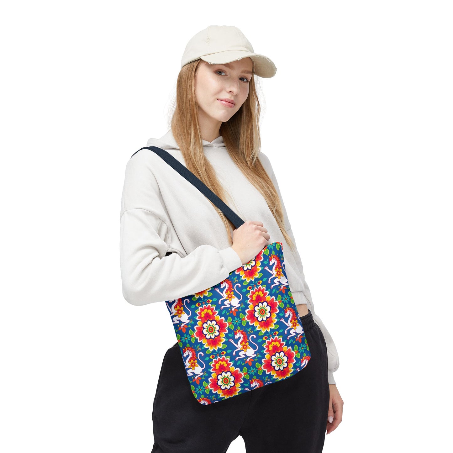 Tote Bag, (AOP), Virgo, Zodiac v2, Flower Pattern