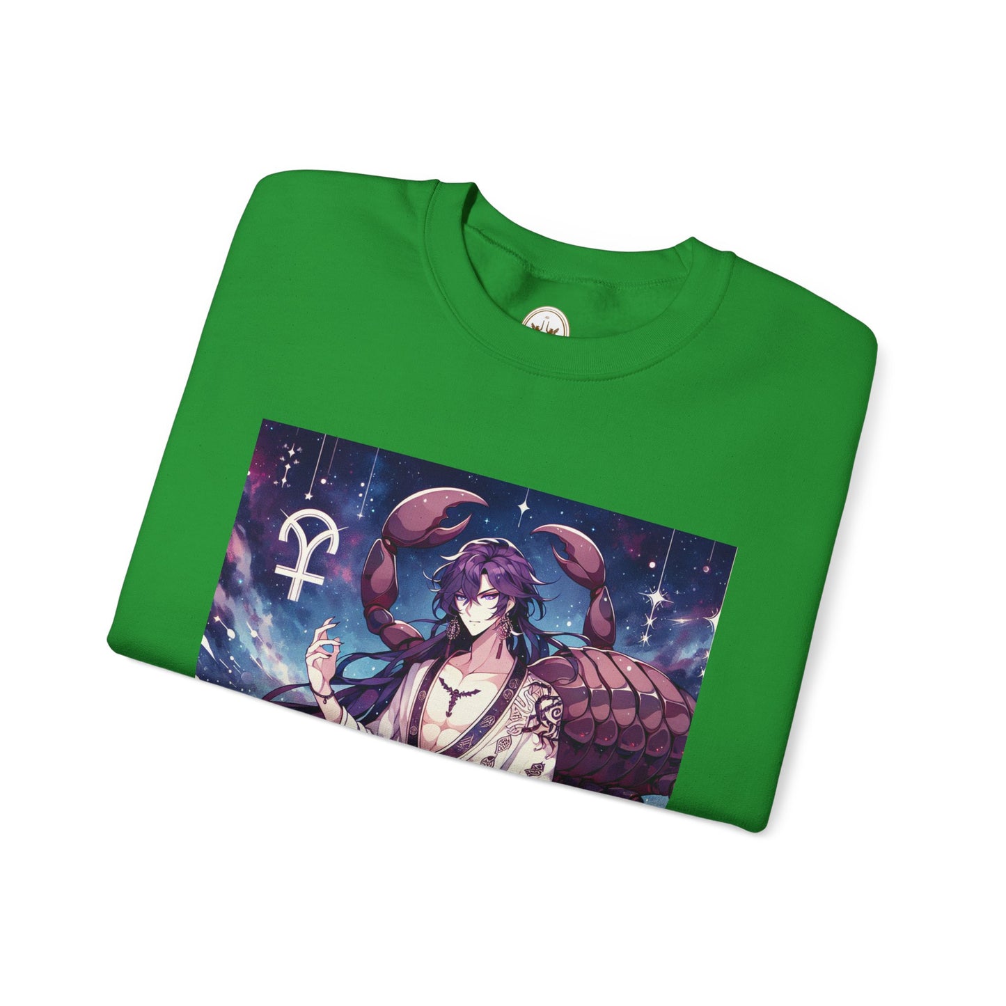 Unisex Heavy Blend™ Crewneck Sweatshirt, Scorpio Zodiac Design, purple scorpion anime