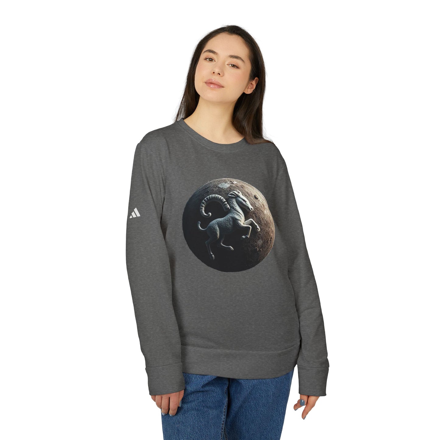 Adidas, Unisex Fleece Crewneck Sweatshirt, Aries, Planet Animal, Zodiac