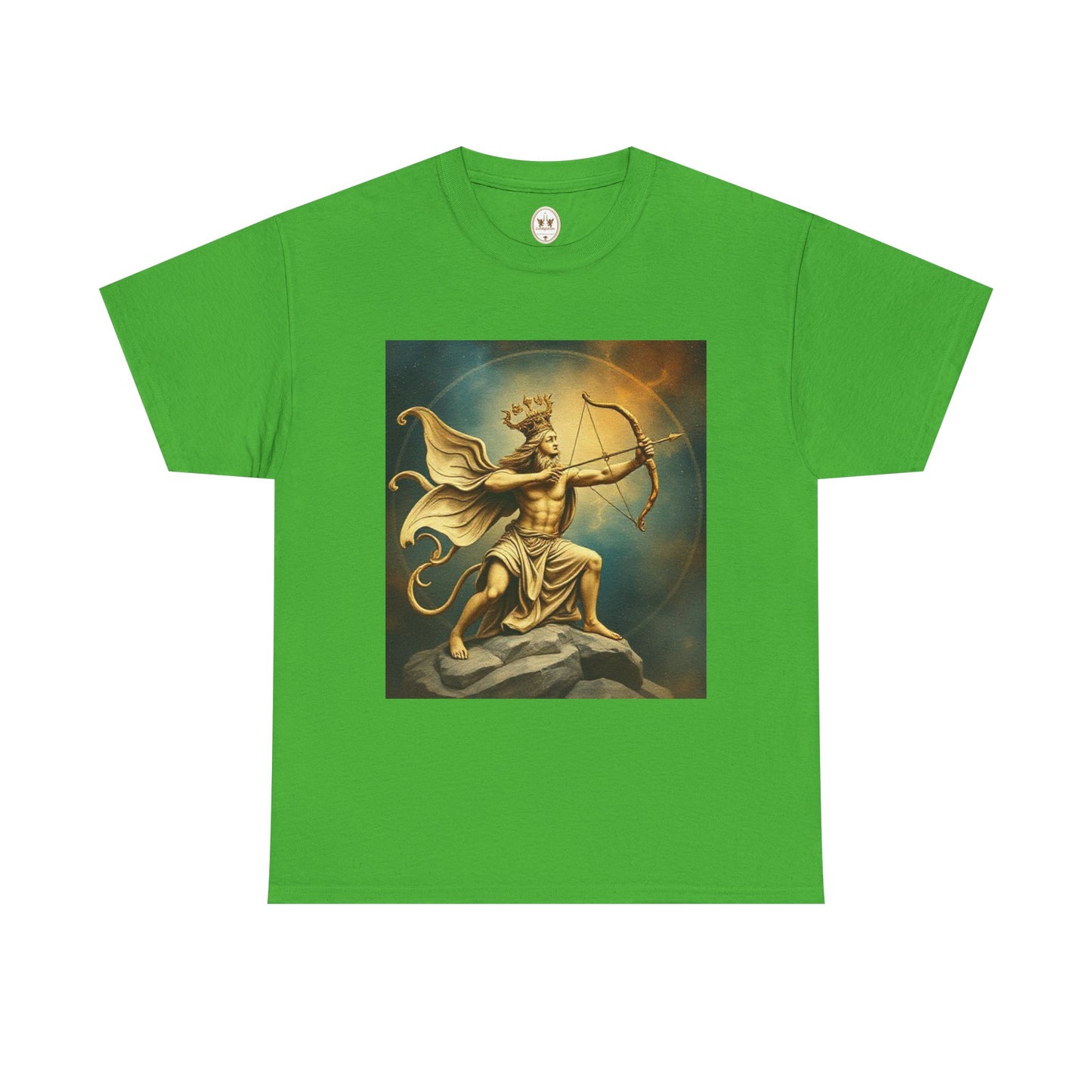 Unisex Heavy Cotton T-Shirt, Sagittarius King, Bow & Arrow v1, Zodiac Design