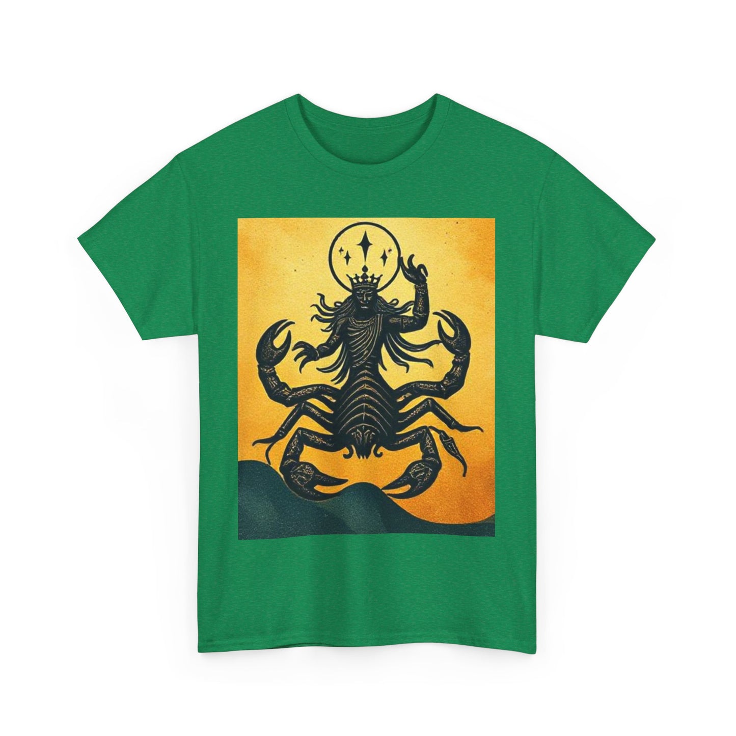 Unisex Heavy Cotton T-Shirt, Scorpion King, Print Art, Scorpio Zodiac Design