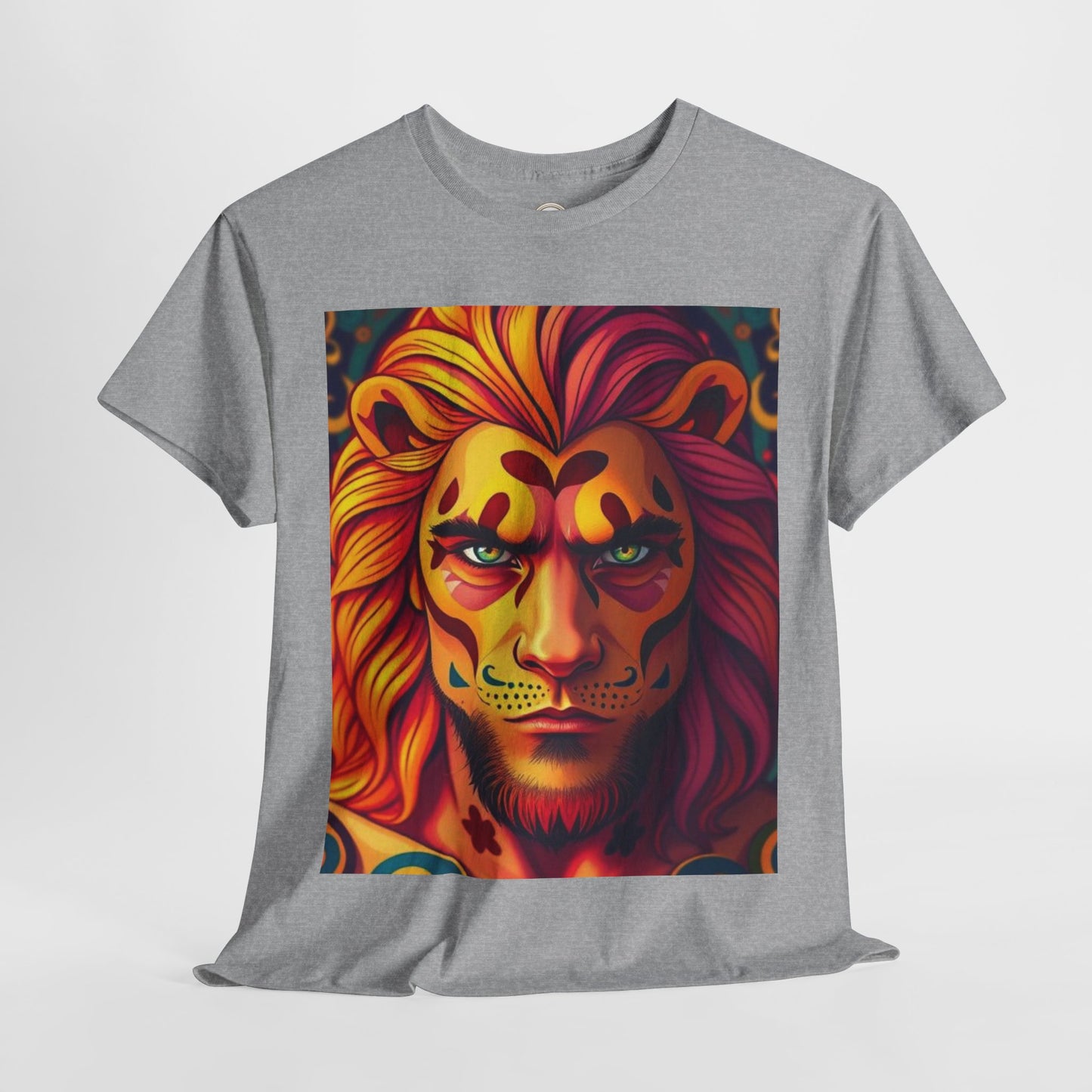 Unisex Heavy Cotton T-Shirt, Leo, Zodiac v2, Sexy Art