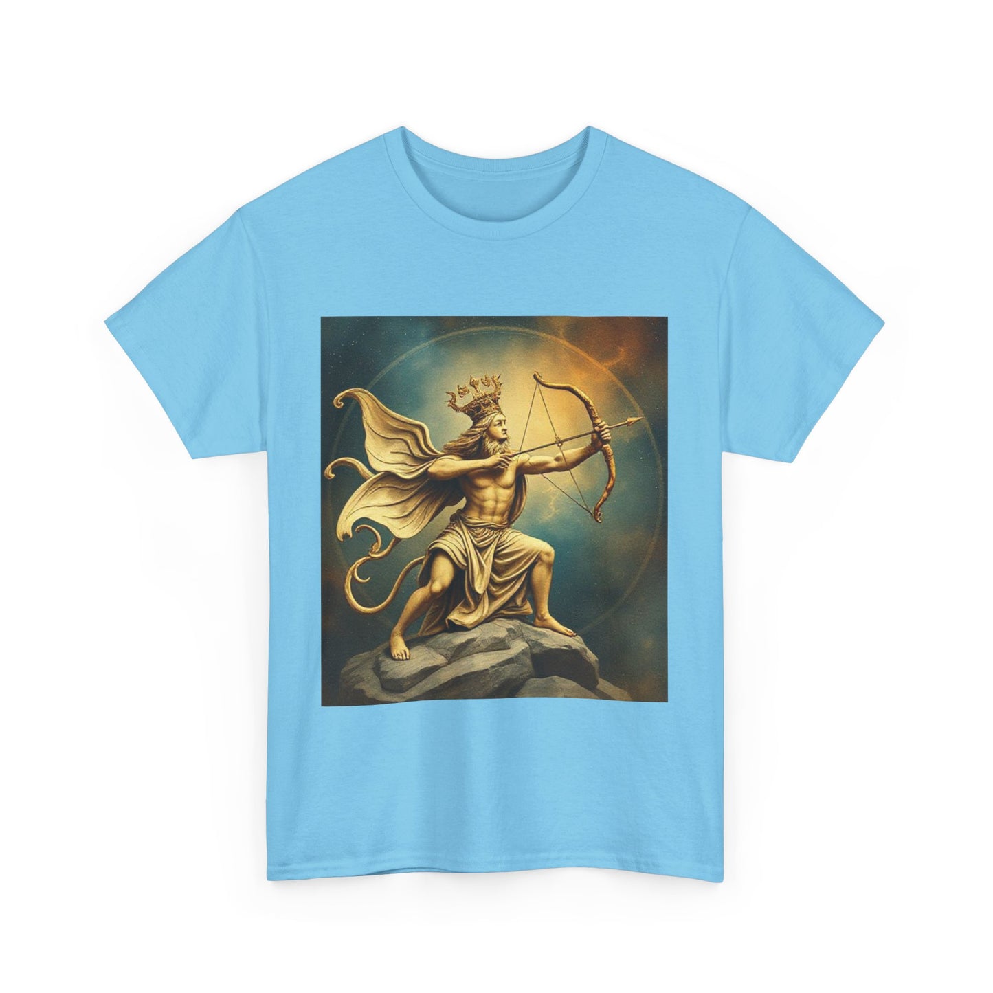 Unisex Heavy Cotton T-Shirt, Sagittarius King, Bow & Arrow v1, Zodiac Design