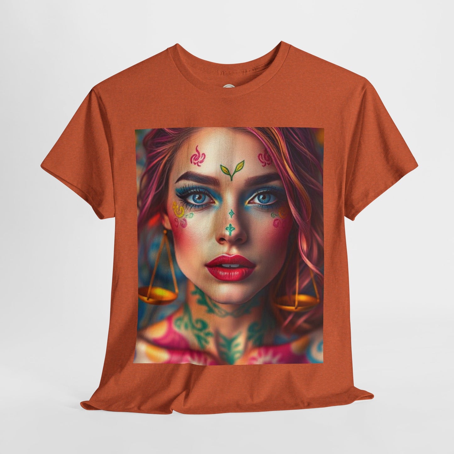 Unisex Heavy Cotton T-Shirt, Libra, Zodiac v1, Sexy Art