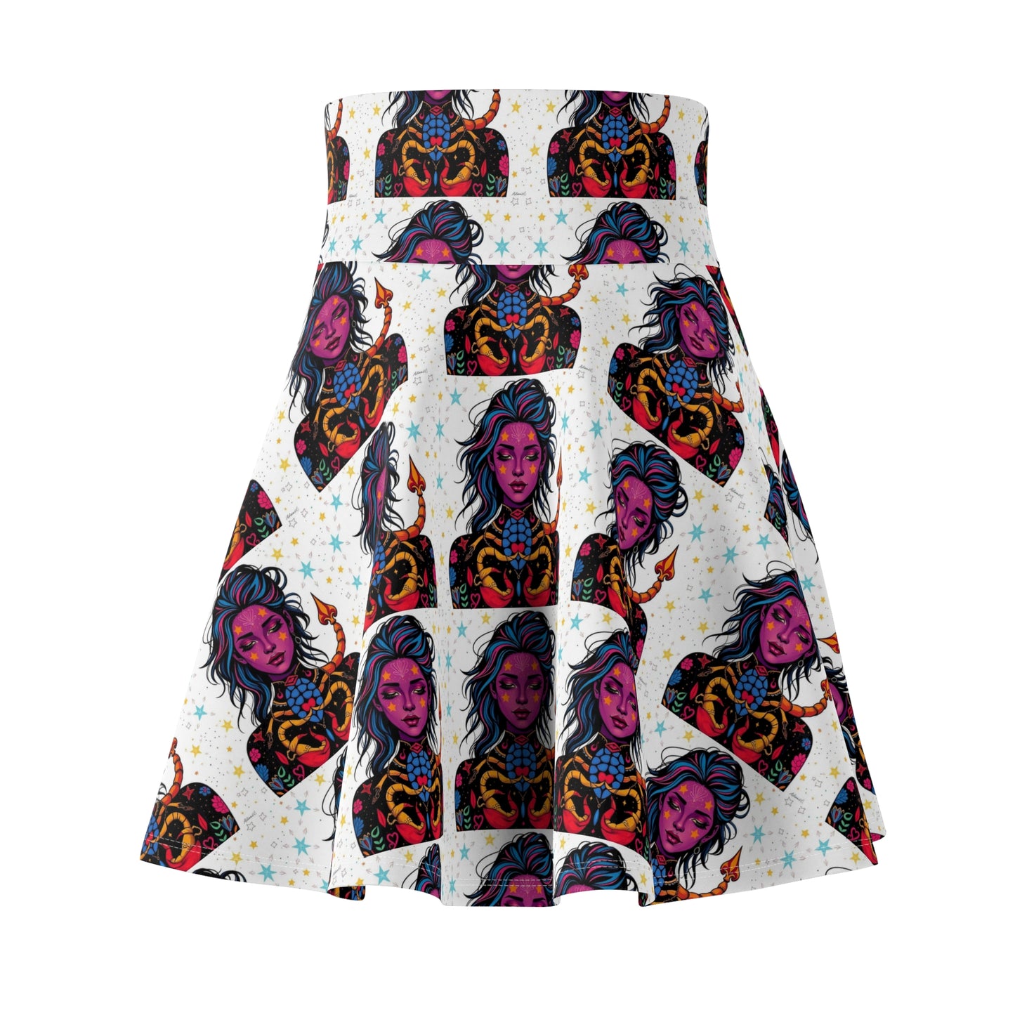 Women's Skater Skirt, (AOP), Scorpio, Zodiac v2, Sexy Pattern