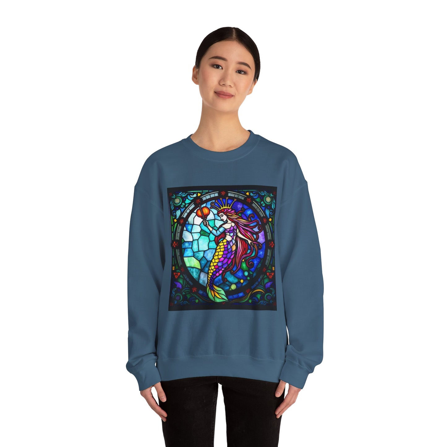 Unisex Heavy Blend™ Crewneck Sweatshirt, Glass, Aquarius Zodiac Design