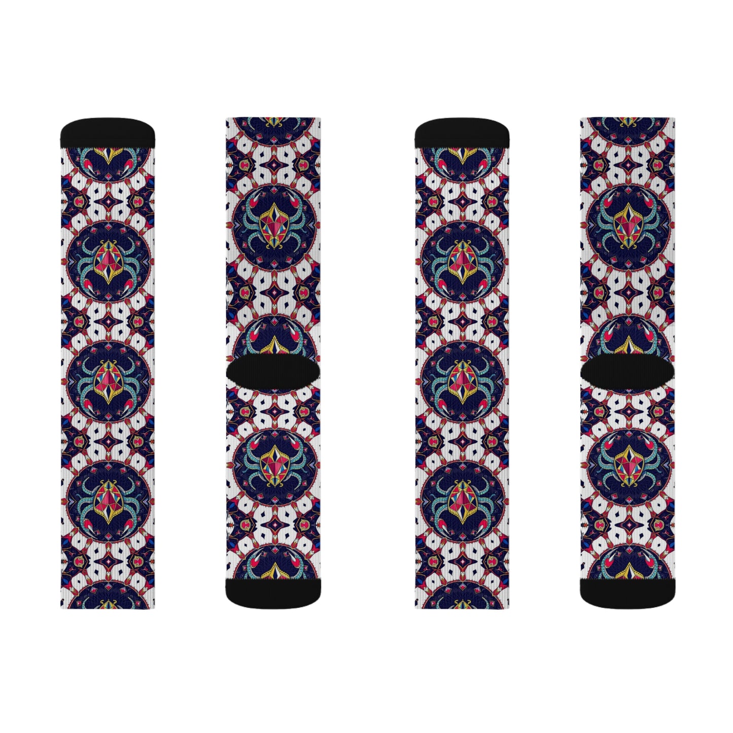 Sublimation Socks, Scorpio, Zodiac, Jewel Pattern