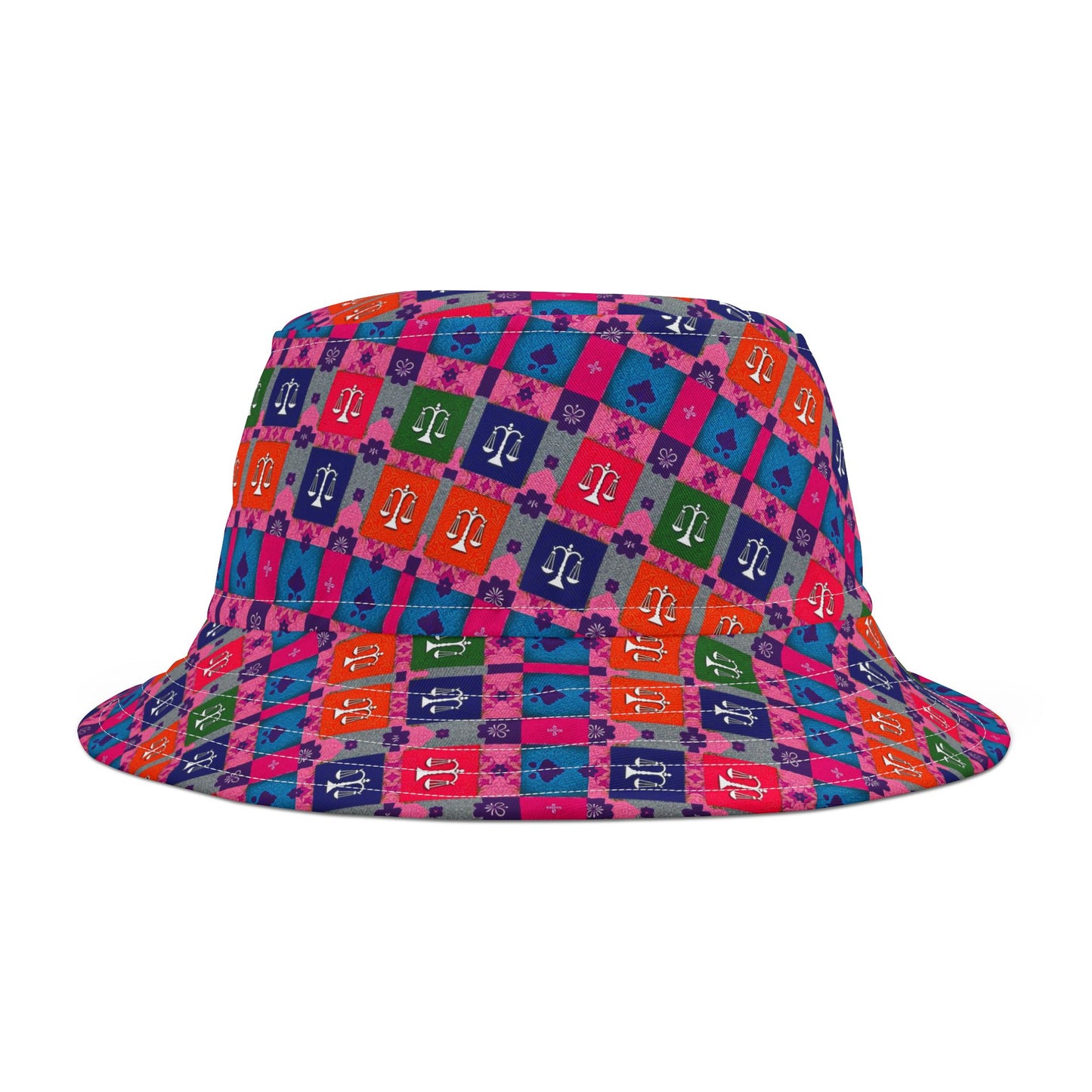 Bucket Hat, (AOP), Libra v1, Zodiac, Shape Pattern
