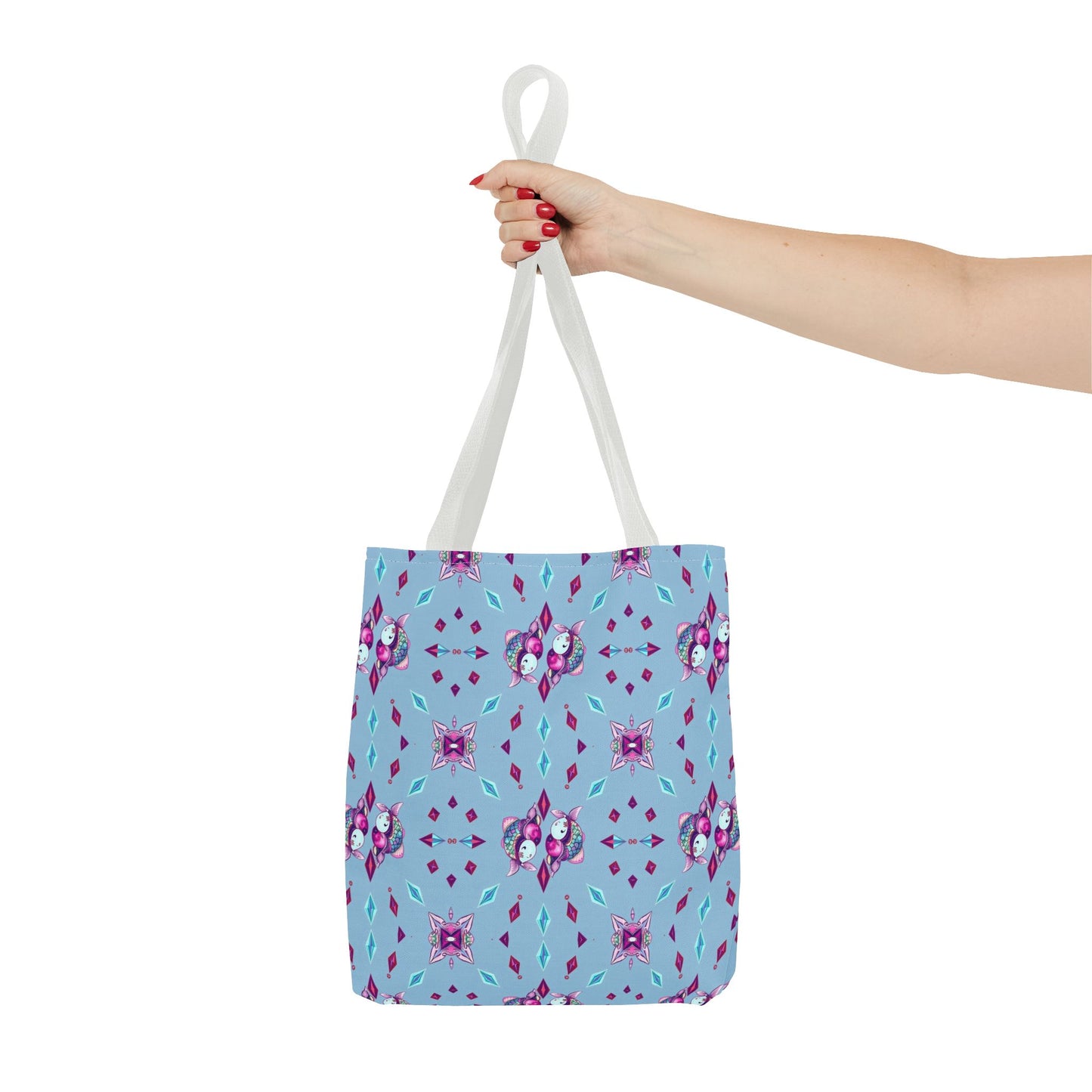 Tote Bag (AOP), Pisces, Zodiac v1, Jewel Pattern