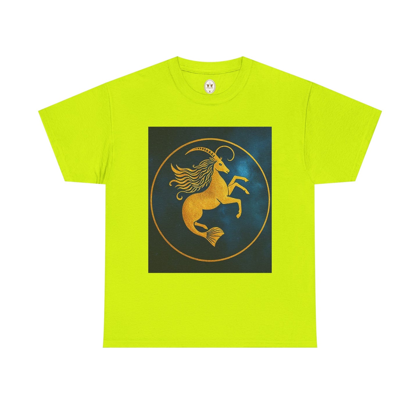 Unisex Heavy Cotton T-Shirt, Capricorn Animal v4, Symbol, Zodiac Design