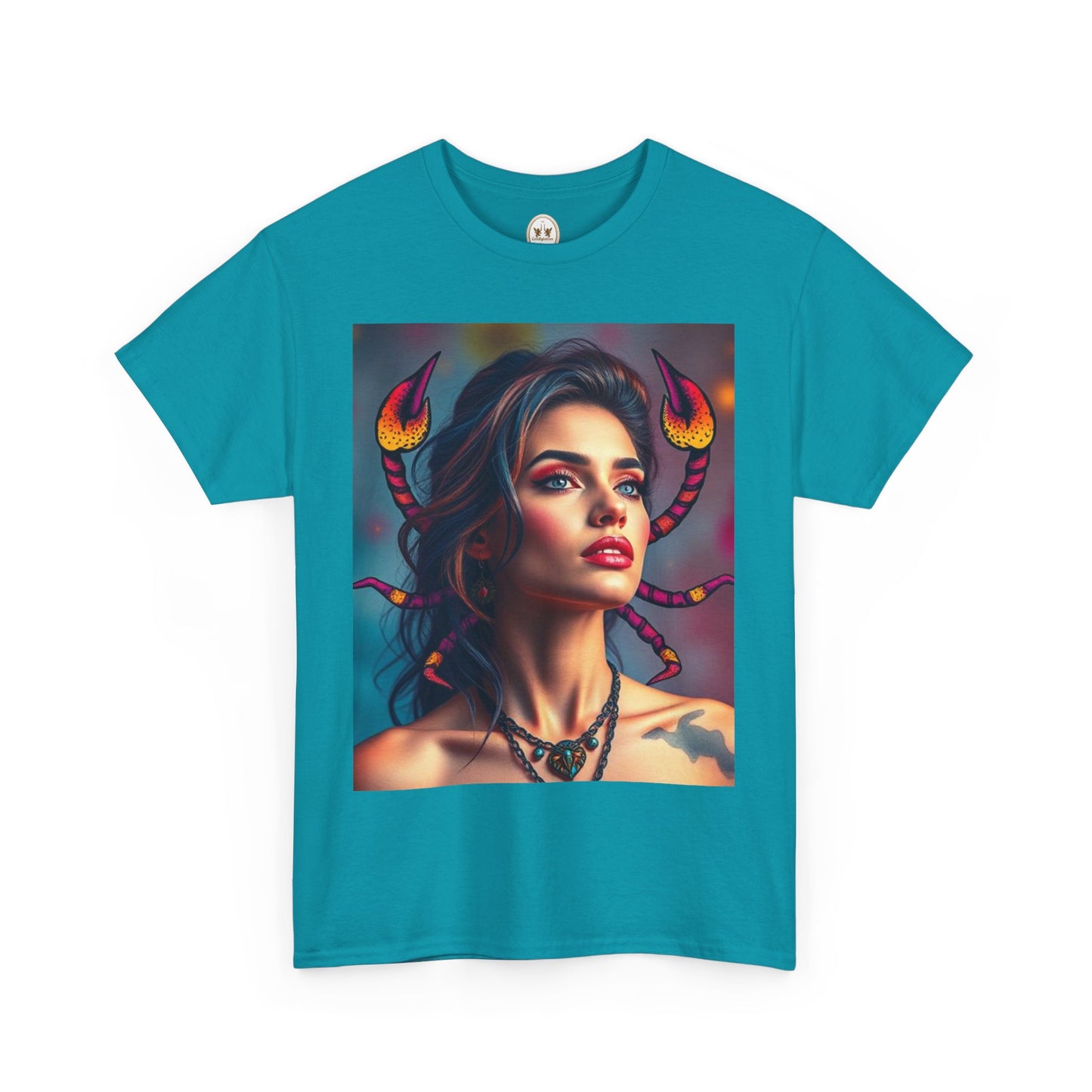 Unisex Heavy Cotton T-Shirt, Scorpio, Zodiac v2, Sexy Art