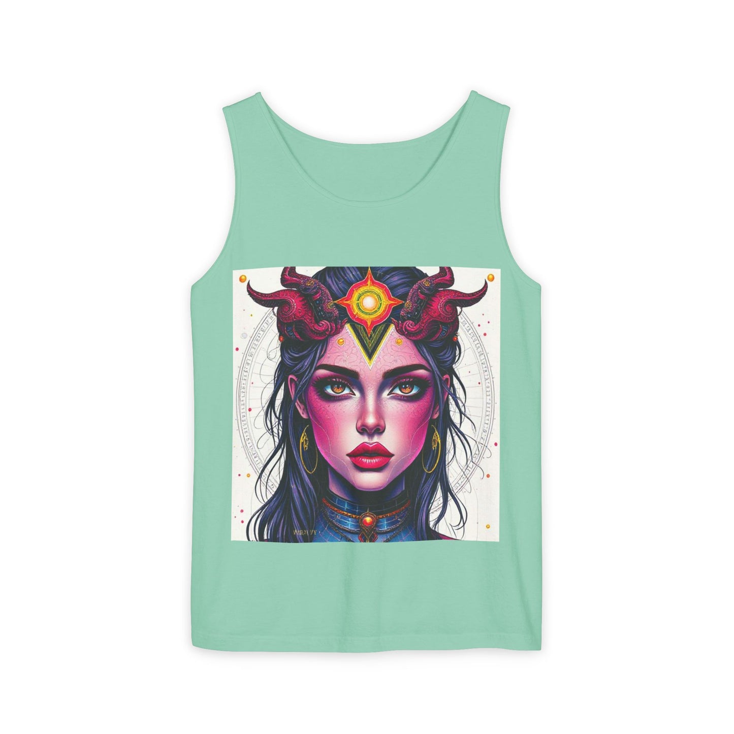Unisex Garment-Dyed, Tank Top, Virgo Design, Pop Art, 100% US cotton