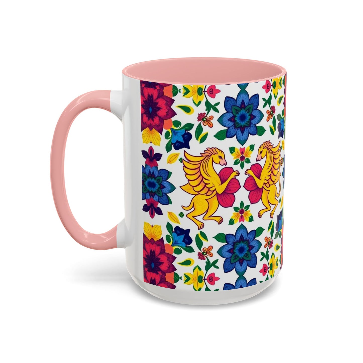 Accent Coffee Mug, Gemini, Zodiac, Flower Pattern, (11, 15oz)
