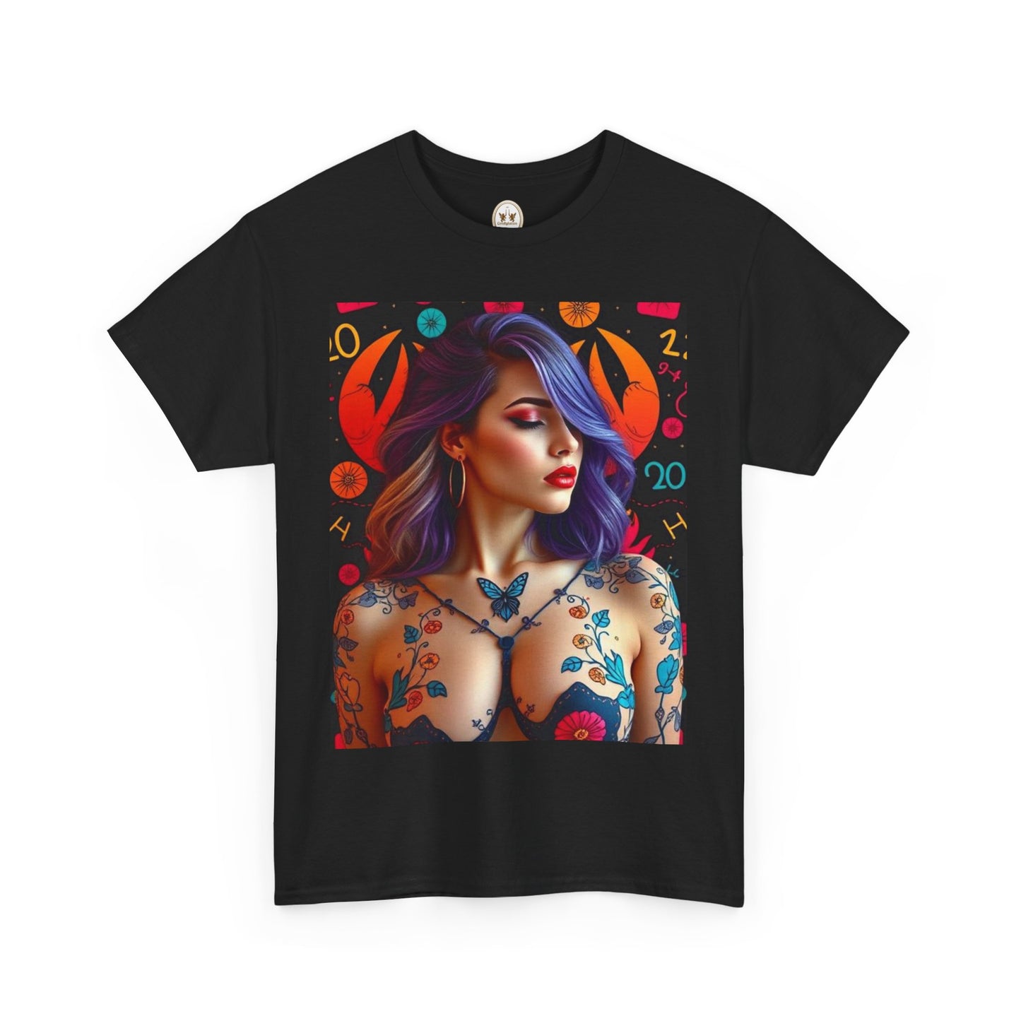 Unisex Heavy Cotton T-Shirt, Cancer, Zodiac, Sexy Art