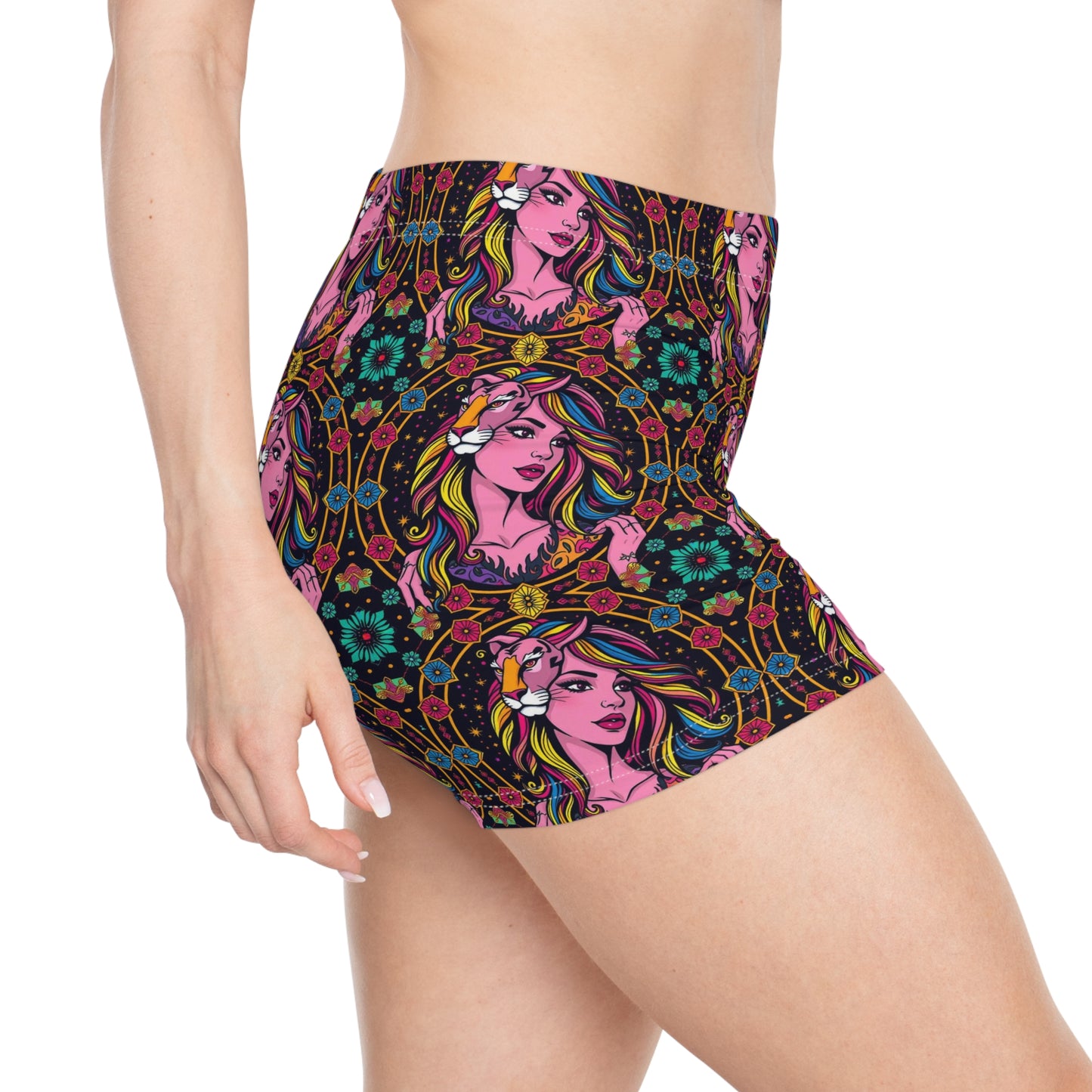 Women's Shorts, (AOP), Leo, Zodiac v1, Sexy Pattern
