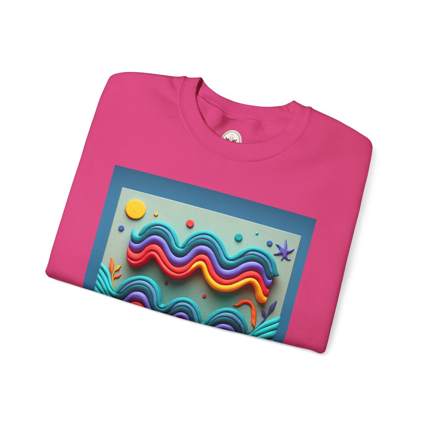 Unisex Heavy Blend™ Crewneck Sweatshirt, Water Painting, Aquarius Zodiac Design