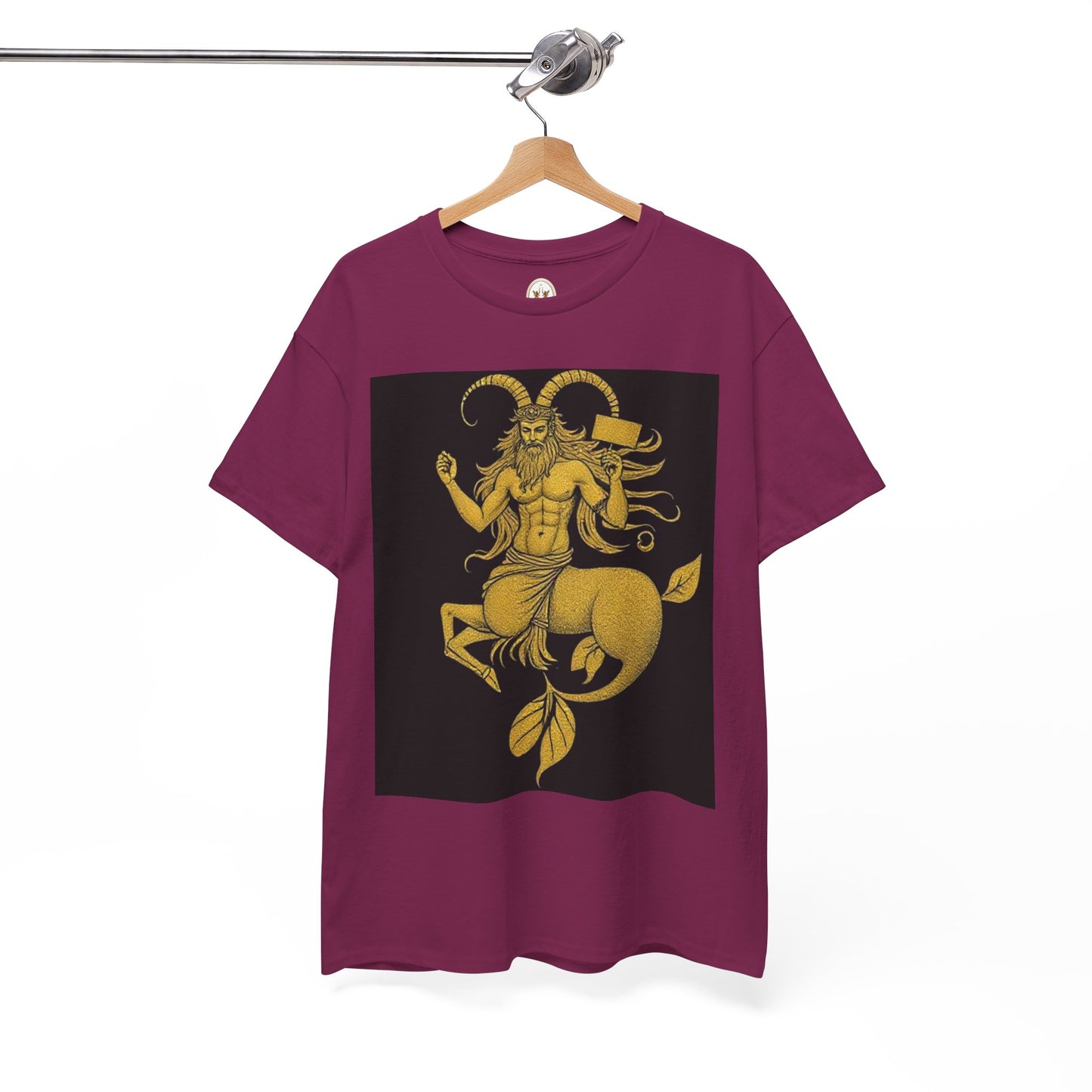 Unisex Heavy Cotton T-Shirt, Capricorn God, Zodiac Design
