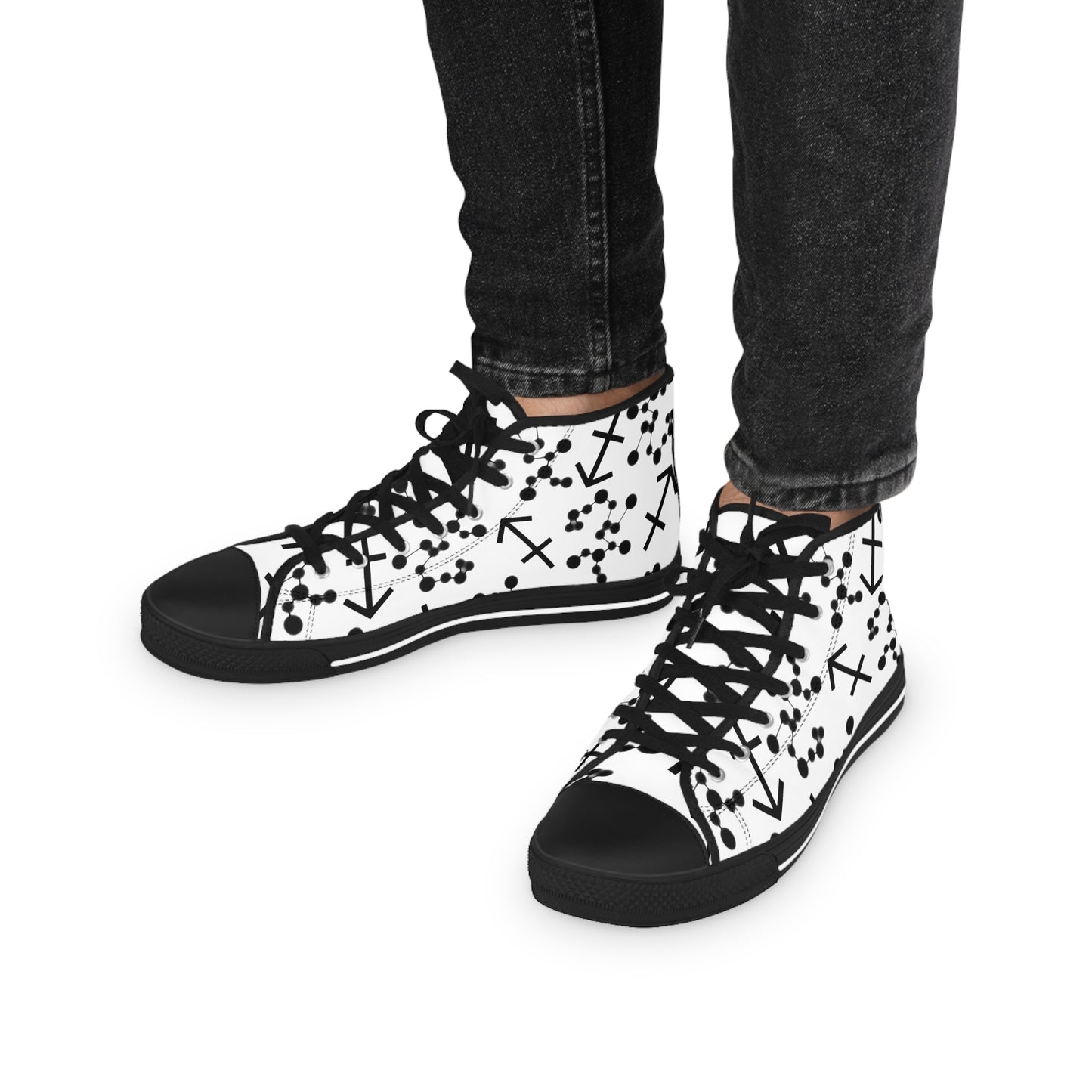 Men's High Top Sneakers, Breathable polyester canvas, Sagittarius Zodiac Design