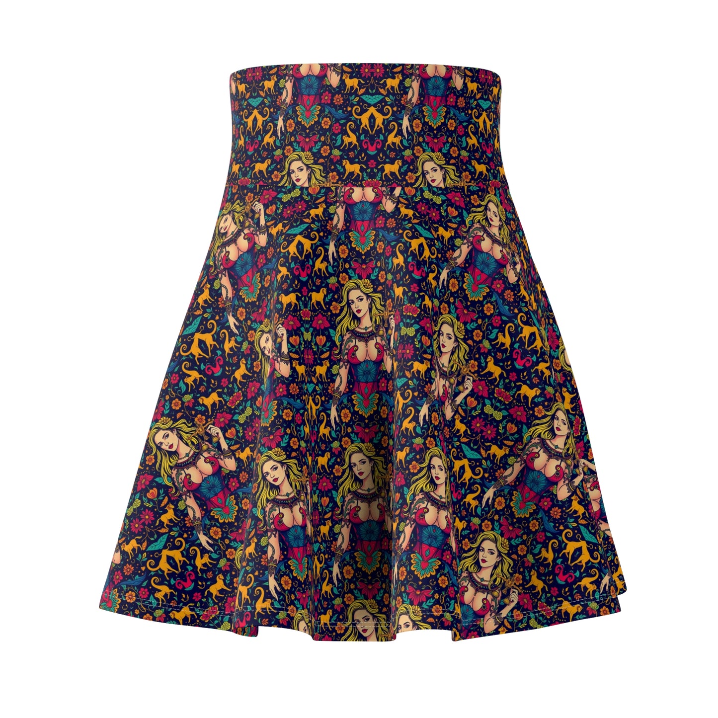 Women's Skater Skirt, (AOP), Libra, Zodiac, Sexy Pattern