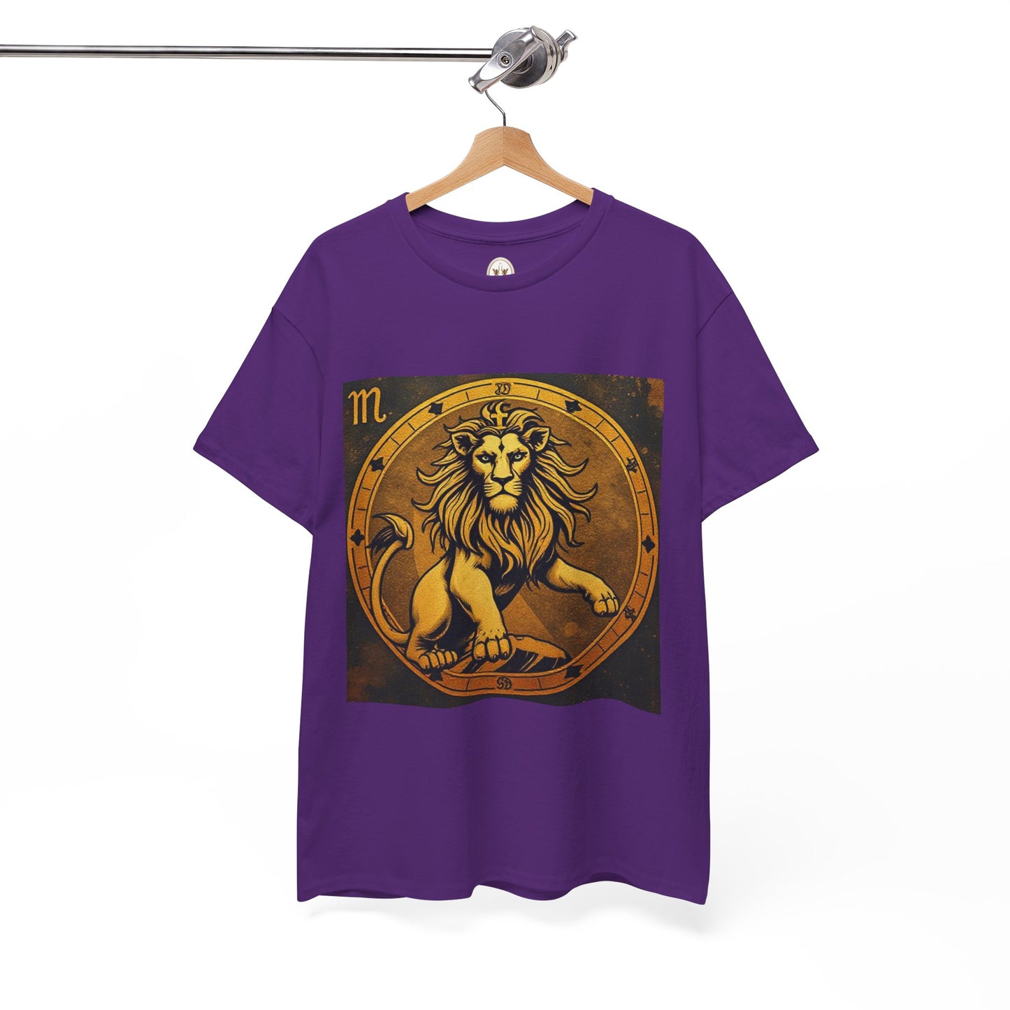 Unisex Heavy Cotton T-Shirt, Gold Lion v1, Leo Zodiac Design