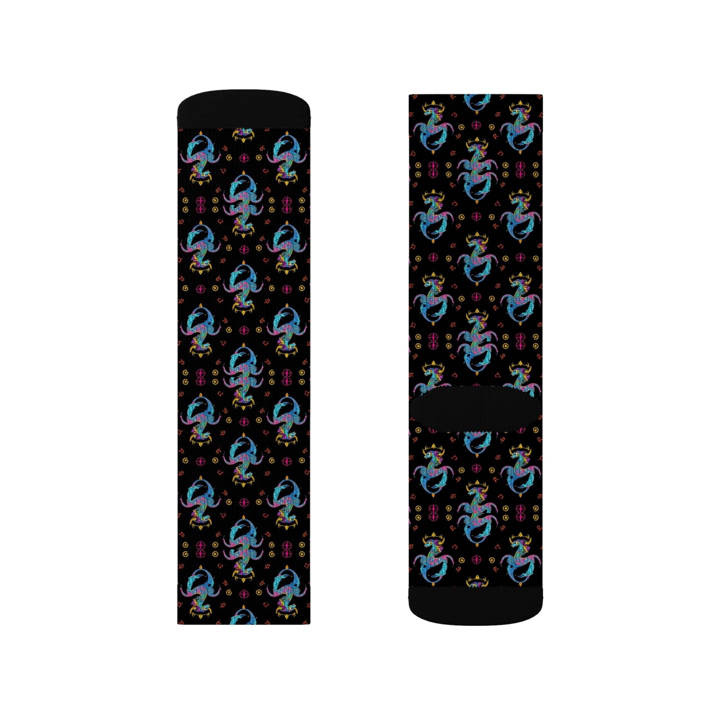 Sublimation Socks, Aquarius, Zodiac v3, Jewel Pattern